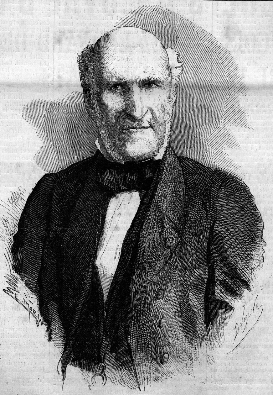 Retrato de Elie Duke de Decazes e Glucksberg (1780 - 1860), advogado e político francês. Gravura em "Le Monde Illustré" n°186 de 3 de Novembro de 1860. de French School