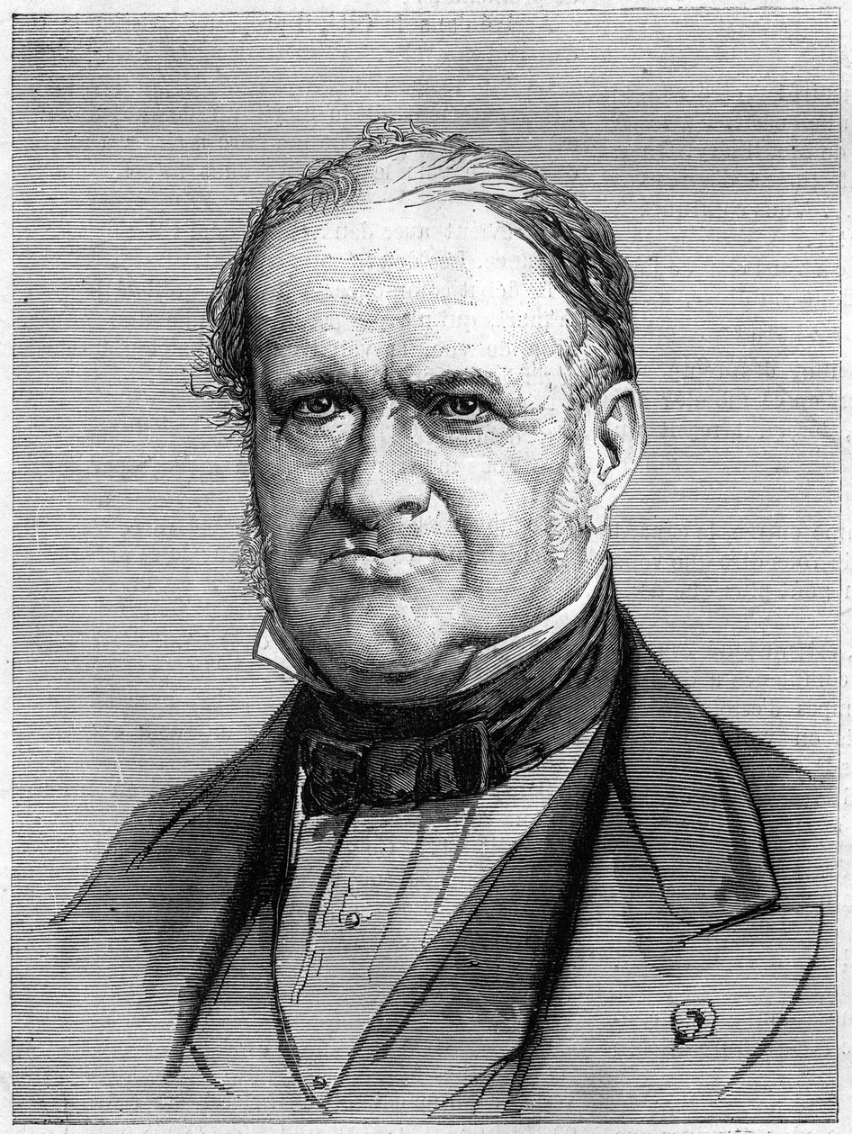 Retrato de Elie de Beaumont (1798-1874), geólogo francês. Gravura em "Le Monde Illustré" n°912 de 3 de outubro de French School