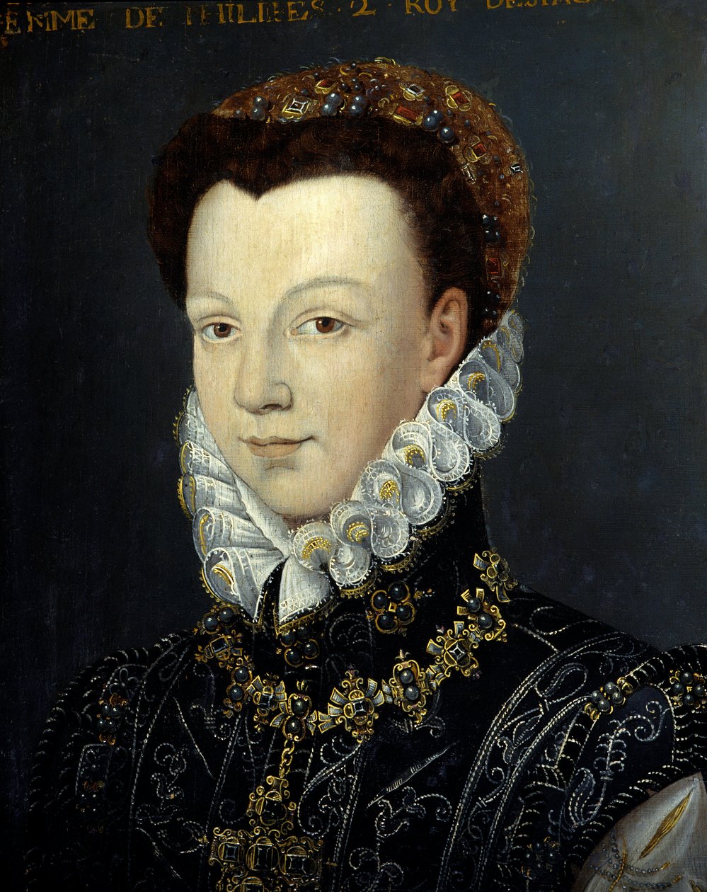 Retrato de Elisabeth de Valois (ou Elisabeth da França de French School