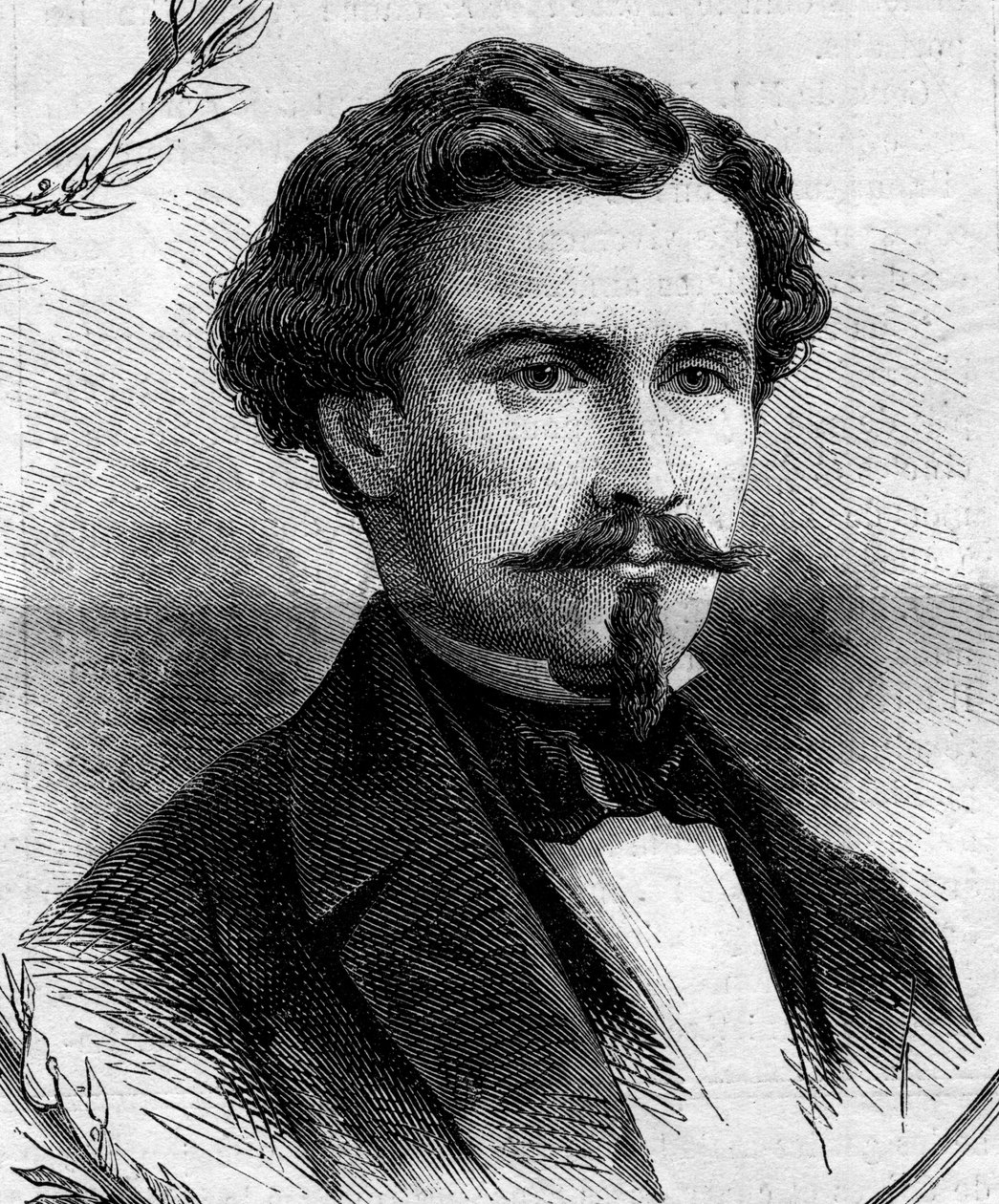 Retrato de Emile Keller (1828-1909), político francês. Gravura em "Le Monde Illustré" n°262 de 19 de Abril de 1862. de French School