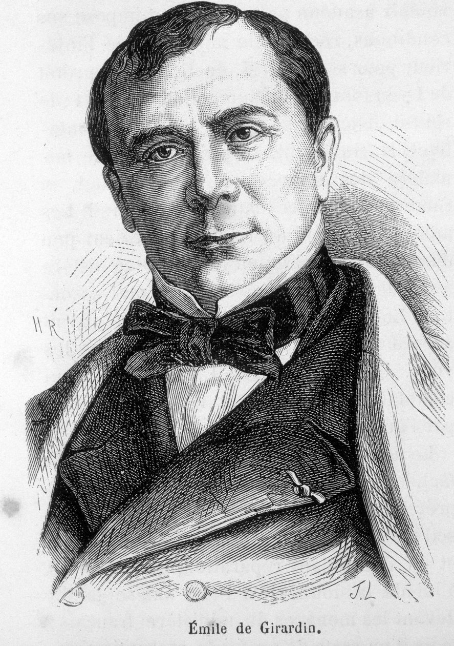Retrato de Emile de Girardin (1806-1881), publicista e político francês, fundador da imprensa moderna. de French School