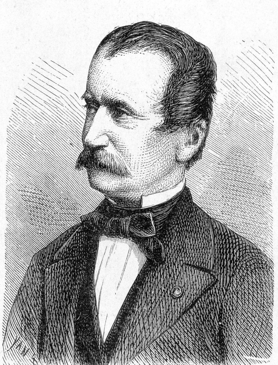 Retrato de Engerth, engenheiro austríaco - em “” Álbum da Ciência; cientistas ilustres; Grandes descobertas ”” ”1896. de French School