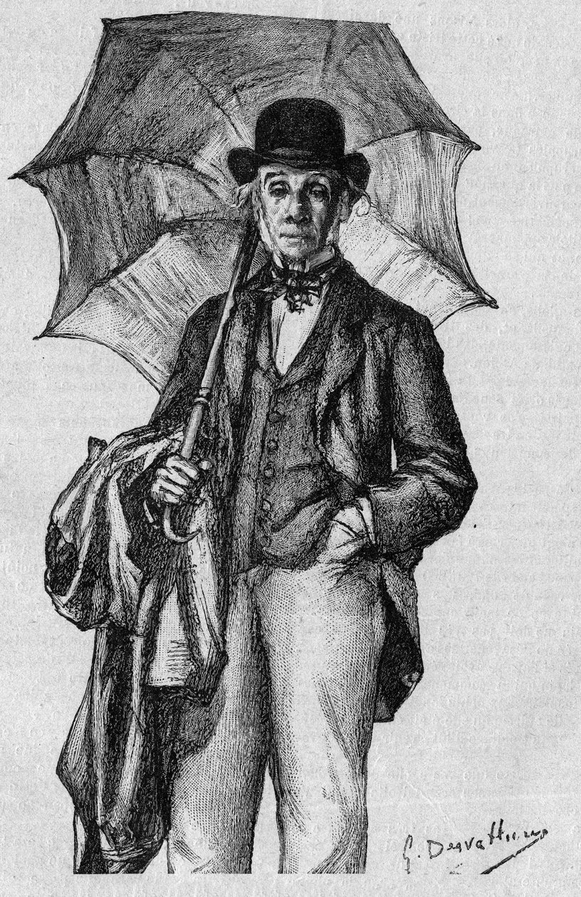 Retrato de Ernest Legouve (1807-1903), poeta, romancista e dramaturgo francês, membro da Academia Francaise. Gravura em "La gazette du dimanche", de 9 de janeiro de French School