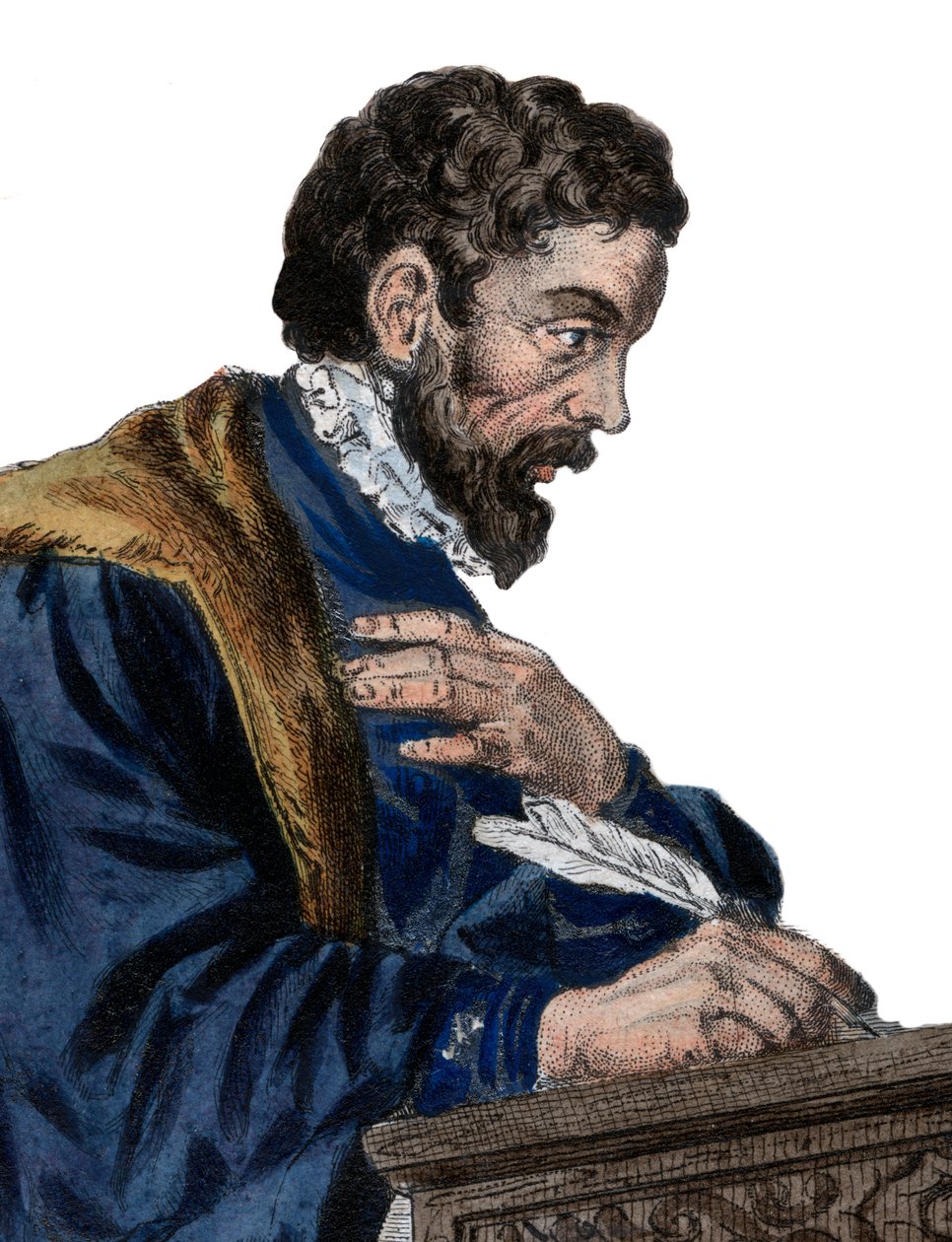 Retrato de Etienne Jodelle (1532-1573), dramaturgo francês e poeta. de French School