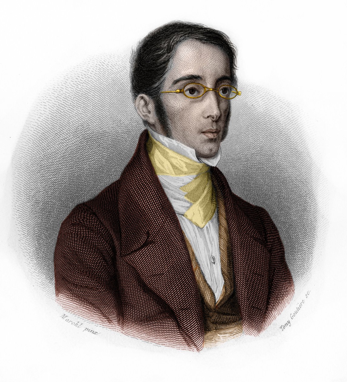 Retrato de Etienne Joseph Louis Garnier-Pages (Garnier Pages) (1801-1841), político francês. in "LIBRE DES SPEAKERS" de Louis de Cormenin Timon. 1842. Coleção privada. de French School