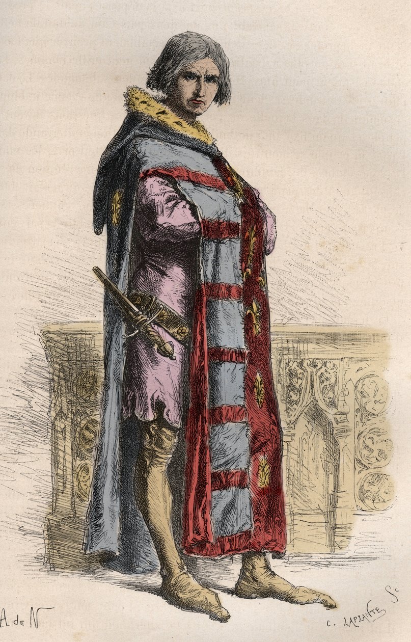 Retrato de Etienne Marcel, comerciante e político francês (1315-1358) - Etienne Marcel (1310-1358), diretor dos comerciantes de Paris - gravura de "L