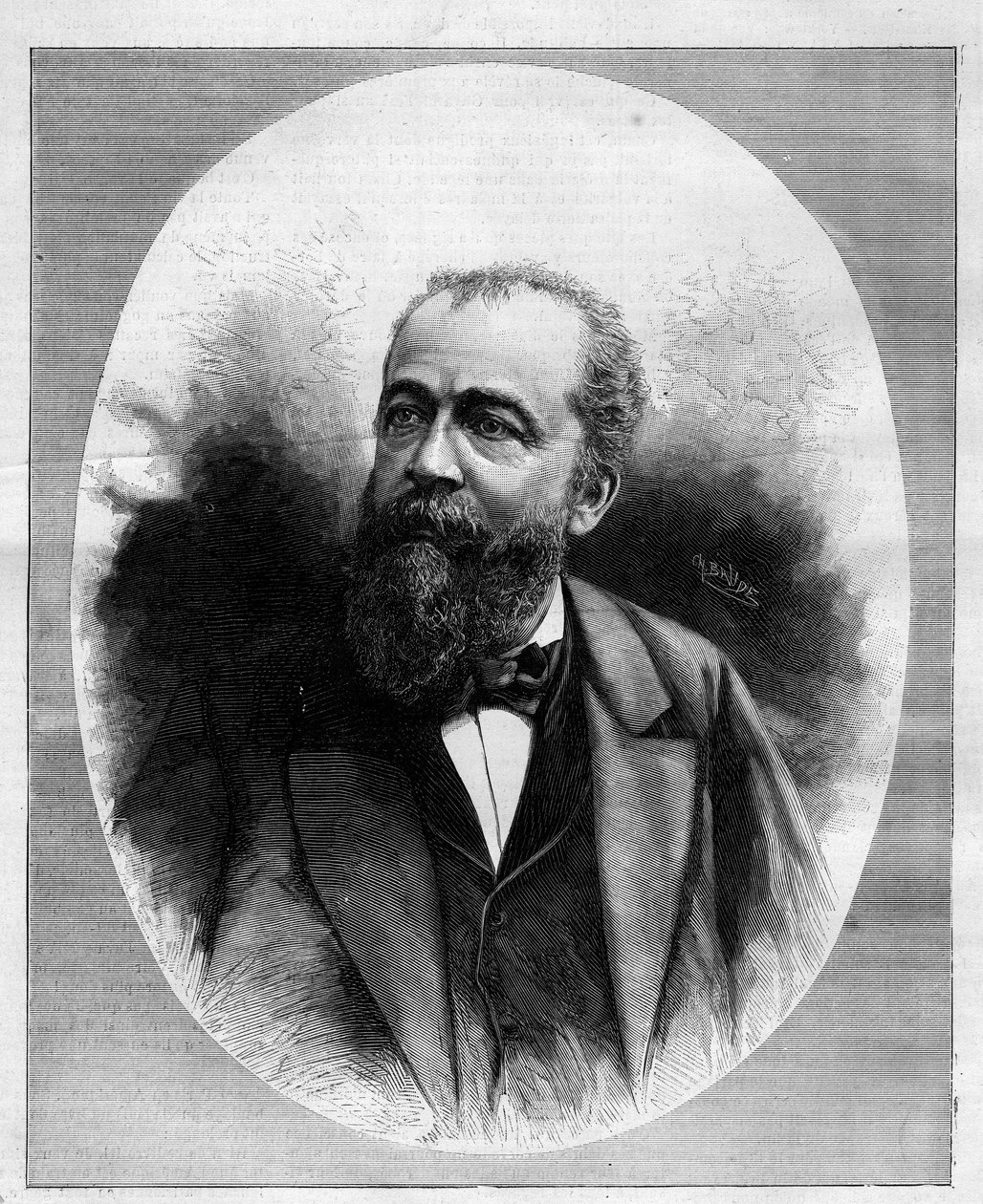 Retrato de Eugene Henri Brisson (1835-1912), advogado, jornalista e político francês. Gravura em "Le Monde Illustré" n°1285 de 12 de Novembro de 1881. de French School