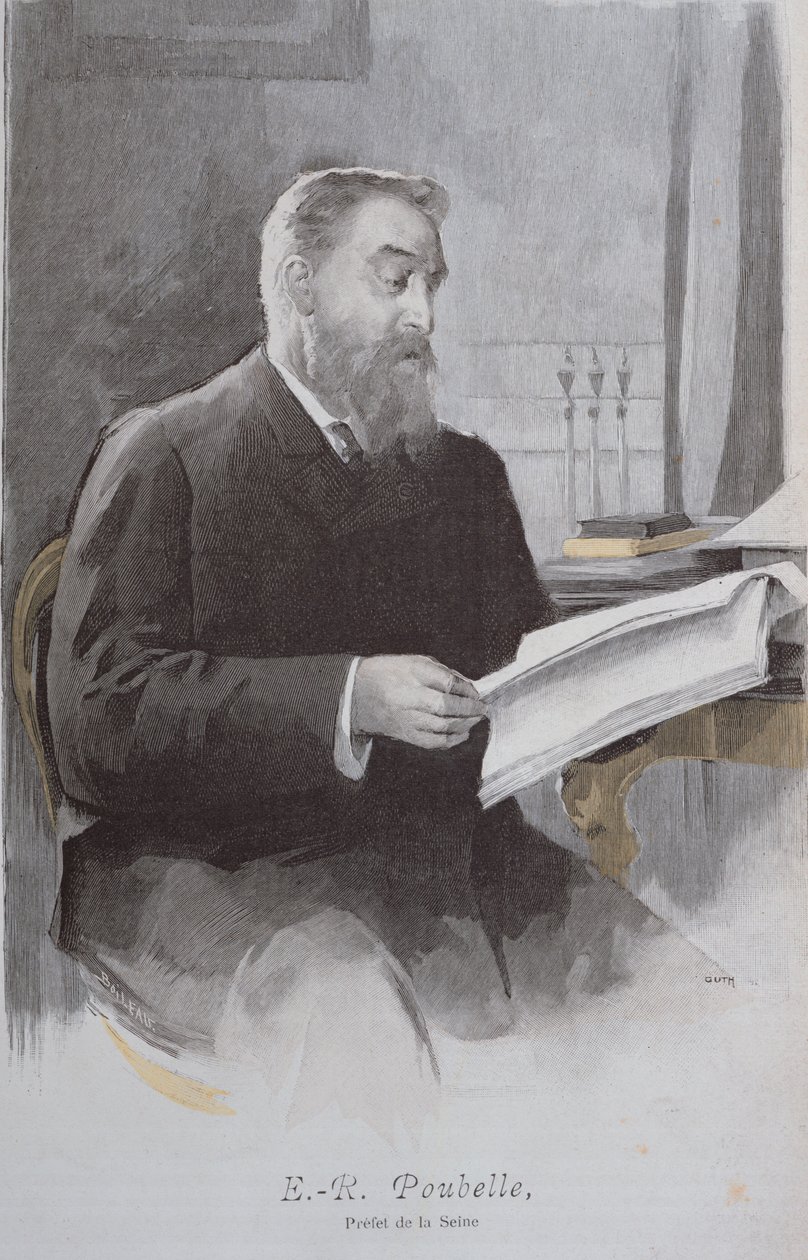 Retrato de Eugene Trash (1831-1907), da revista The Illustree Review. 15 de junho de 1893 (gravura a cores) de French School