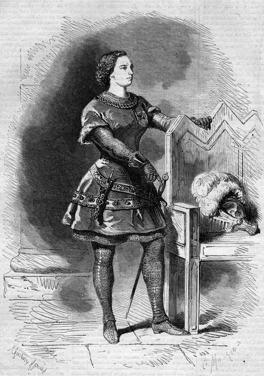 Retrato de Felicita Vestvali (1824-1880), cantora polaca, no papel de Romeu no primeiro ato de "Romeu e Julieta" na Ópera de Paris de French School