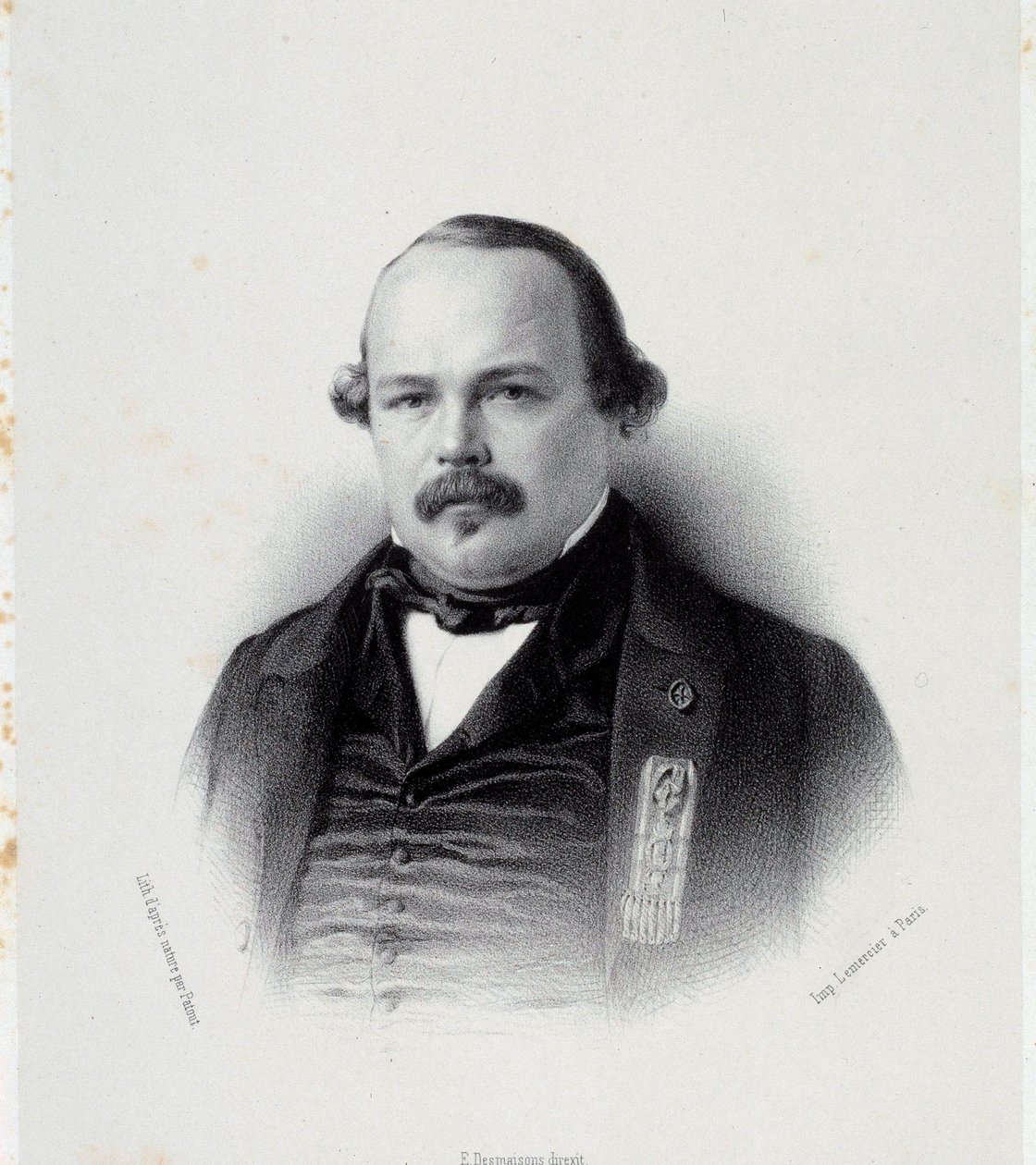 Retrato de François Auguste Perrinon (1812-1861), Martinica retrato de Gravura do século XIX Chartres, Musee des Beaux Arts de French School