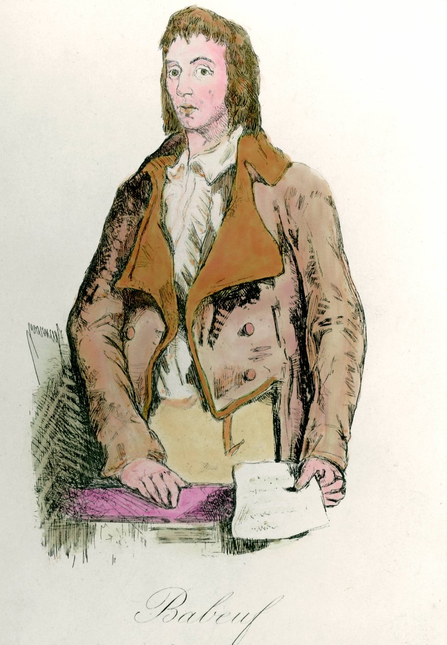 Retrato de François Babeuf dit Gracchus (1760 - 1797) revolucionário. Gravura de French School