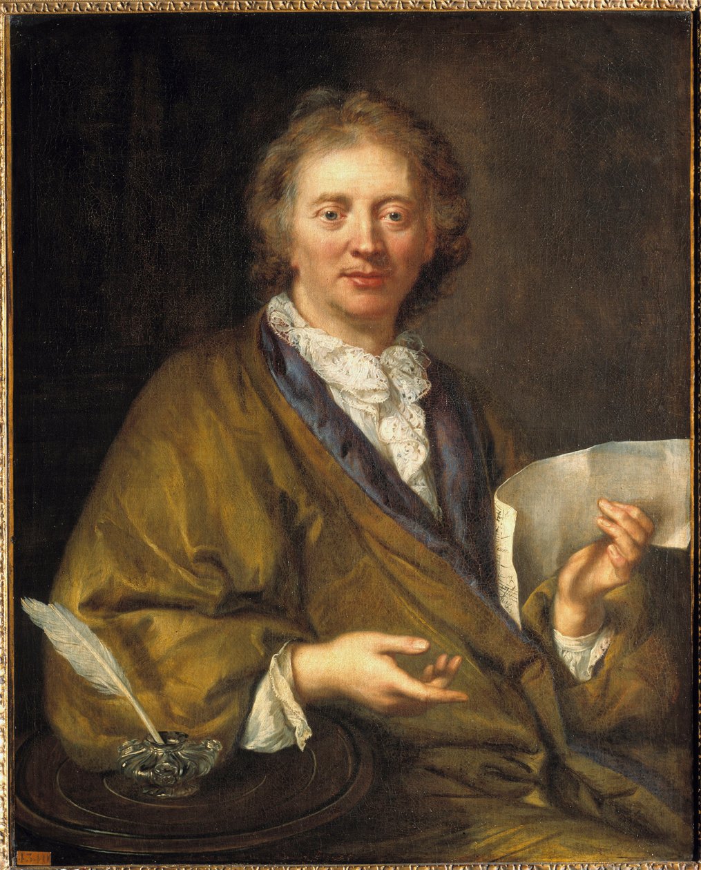 Retrato de François Couperin (1668-1733), dit Couperin le Grand, compositor e organista francês. Pintura anónima do século XVII. óleo sobre tela, 90 x 73 cm. - Retrato de François Couperin (1668-1733), conhecido como Couperin the Great, compositor e organi de French School