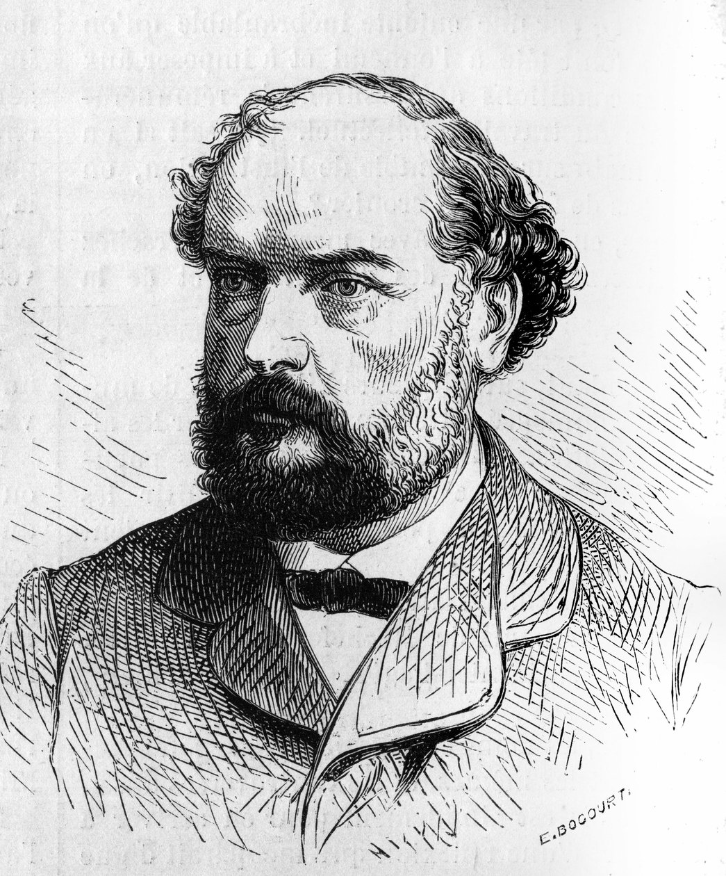 Retrato de François Desire Bancel (1822-1871), político francês. Gravura em "Le Monde Illustré" n°634 de 5 de junho de French School
