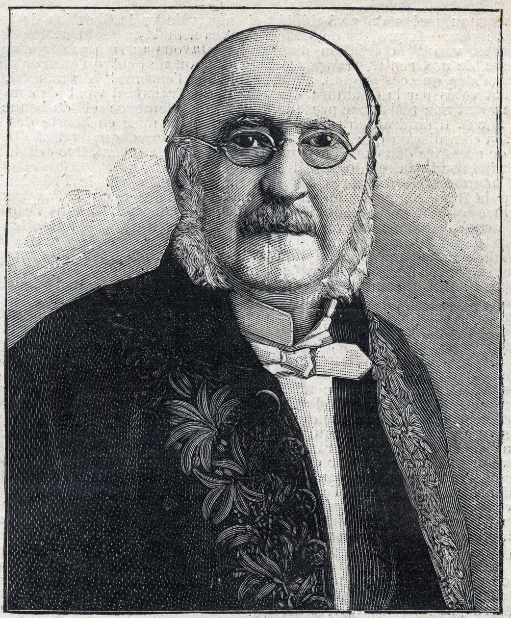 Retrato de François Jules Suisse dit Jules Simon (1814-1896), filósofo e estadista francês, em "Le Petit Parisien". de French School