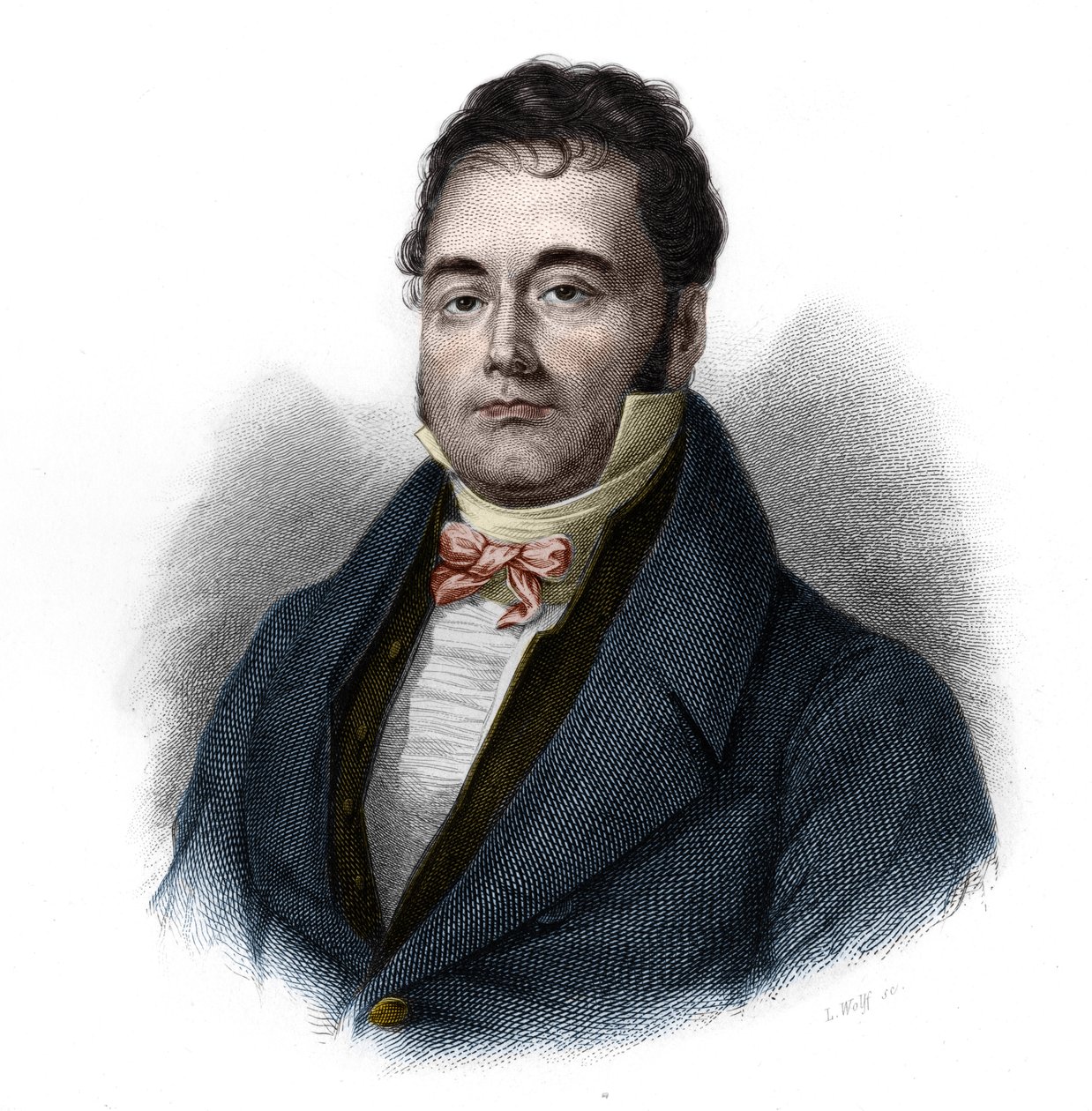 Retrato de François Mauguin (1785-1854), político francês. in "LIBRE DES SPEAKERS" de Louis de Cormenin Timon. 1842. Coleção privada. de French School