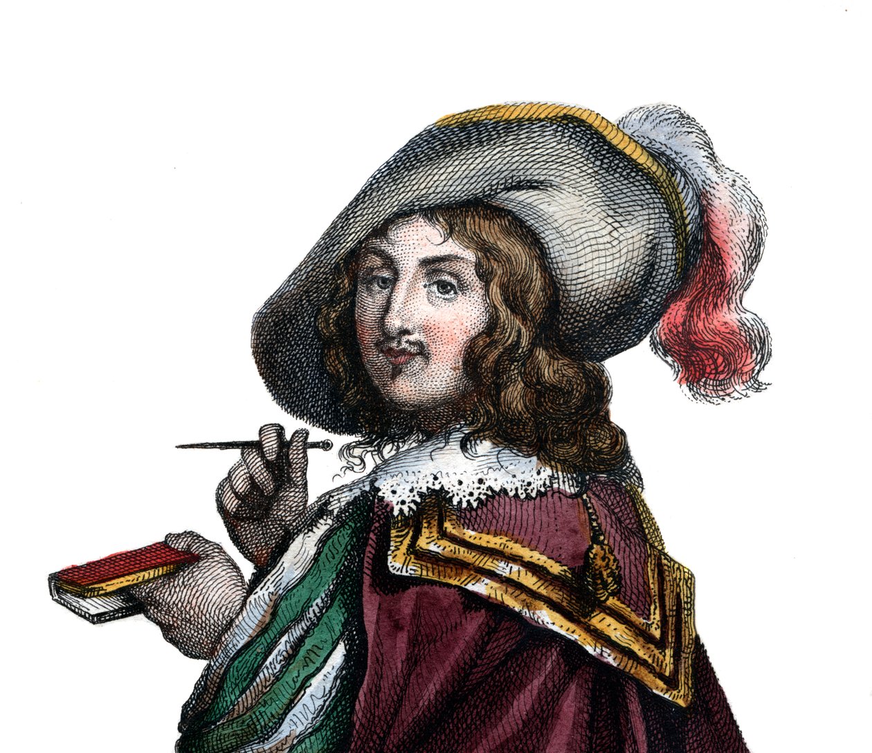 Retrato de François VI, Duque de La Rochefoucauld, Príncipe de Marcillac (1613-1680), autor francês. de French School