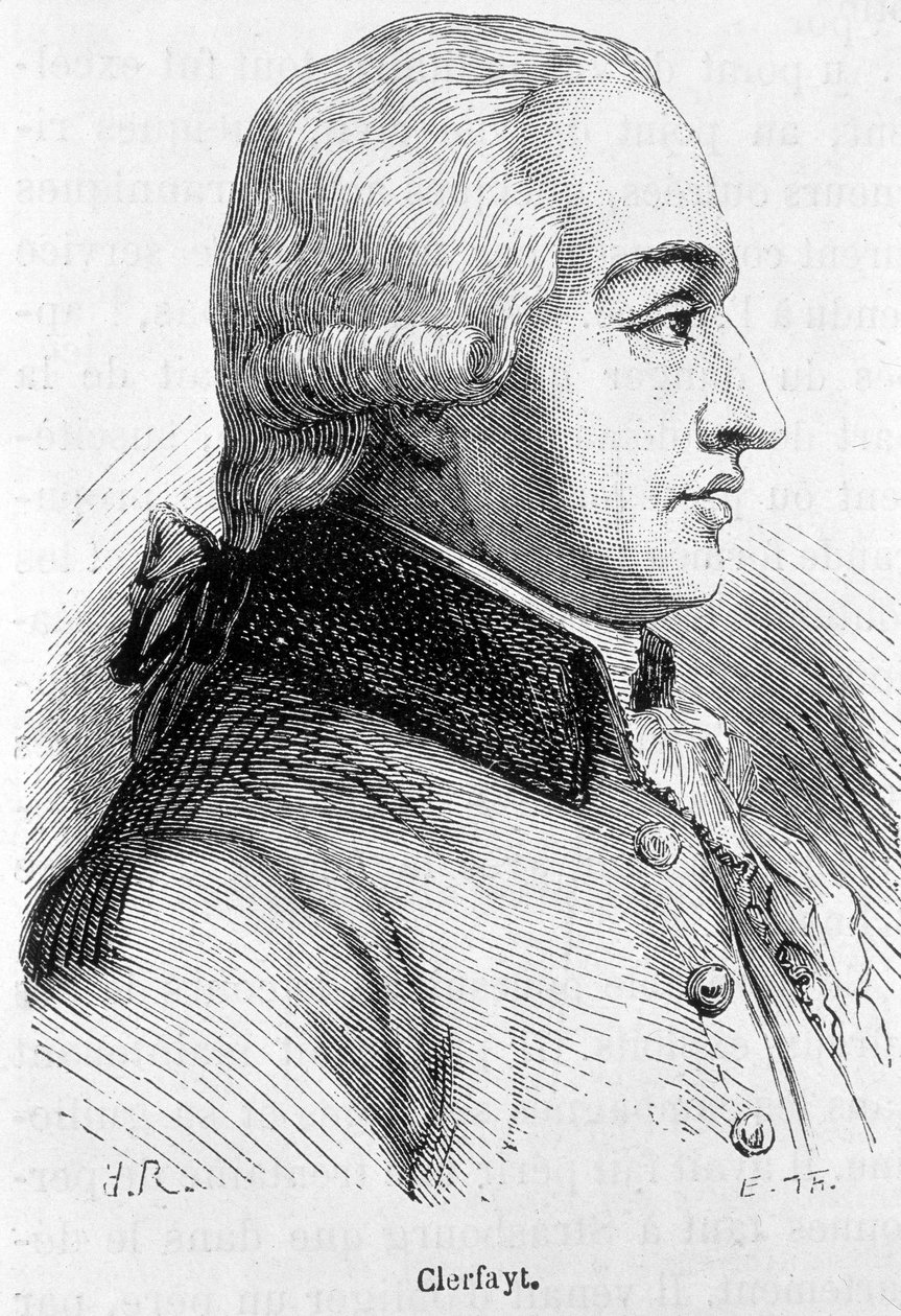 Retrato de François de Croix Comte de Clerfayt (ou Clairfayt), austríaco-marechal (1733-1798) - em "L