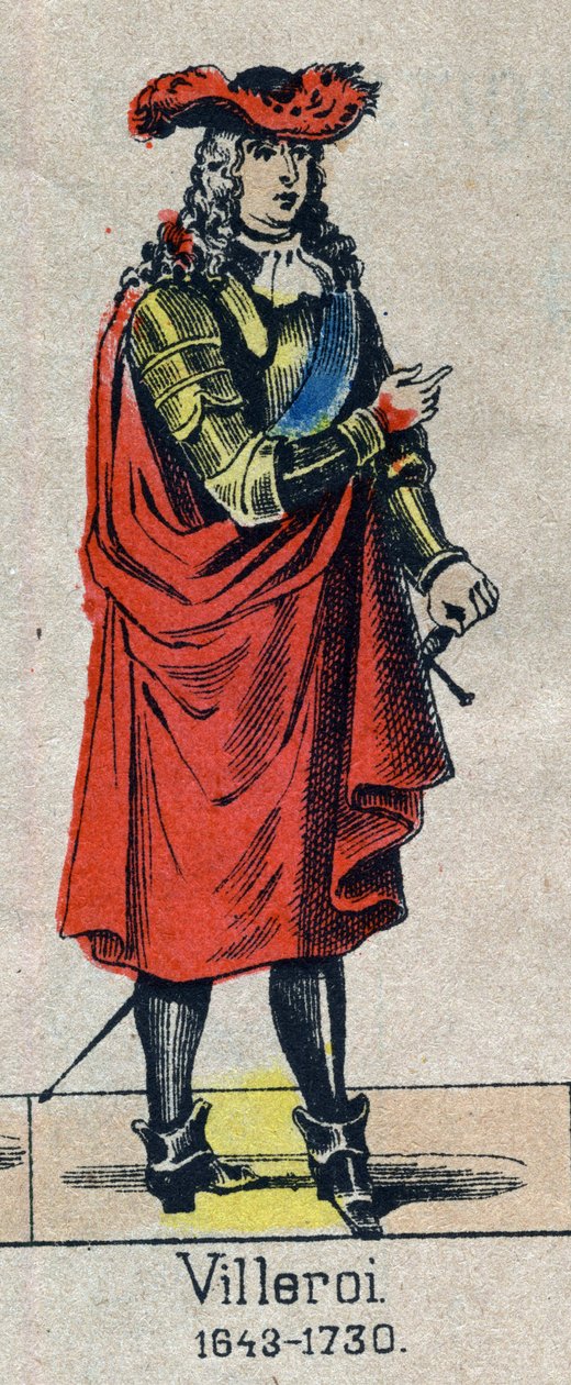 Retrato de François de Neufville, Duque de Villeroi, Marechal de França (1644-1730). Imagem de Epinal do final do século XIX. de French School