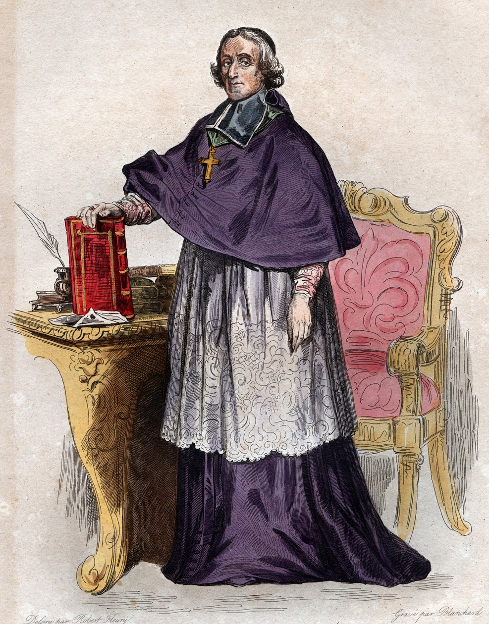 Retrato de François de Pons de Salignac de La Mothe Fenelon (1651-1715), arcebispo francês, teólogo, poeta e escritor. de French School