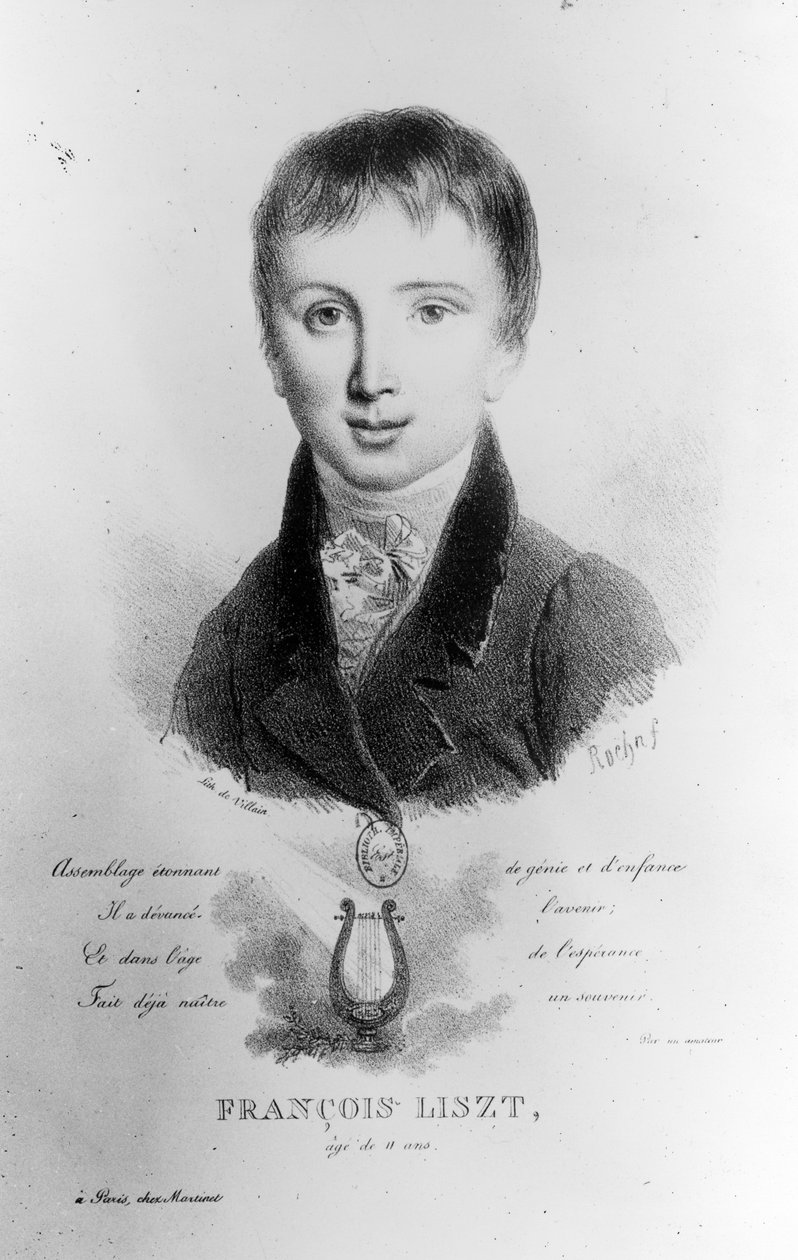Retrato de Franz Liszt (1811-86) com 11 anos de French School