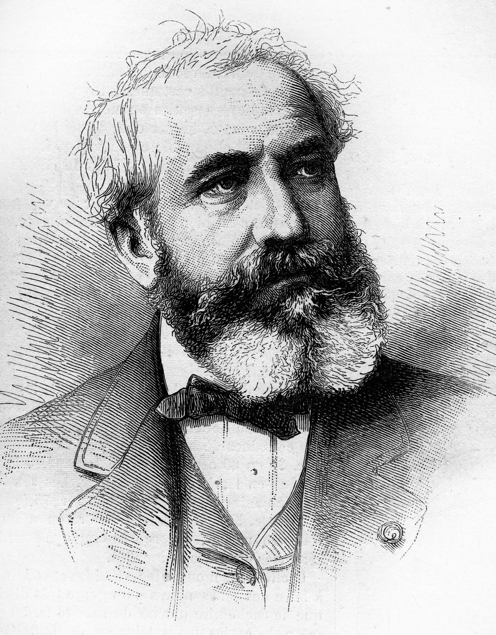 Retrato de Gabriel Jean Antoine Davioud (1824-1881), arquiteto francês. Gravura em "Le Monde Illustré" n°1255 de 16 de Abril de 1881. de French School
