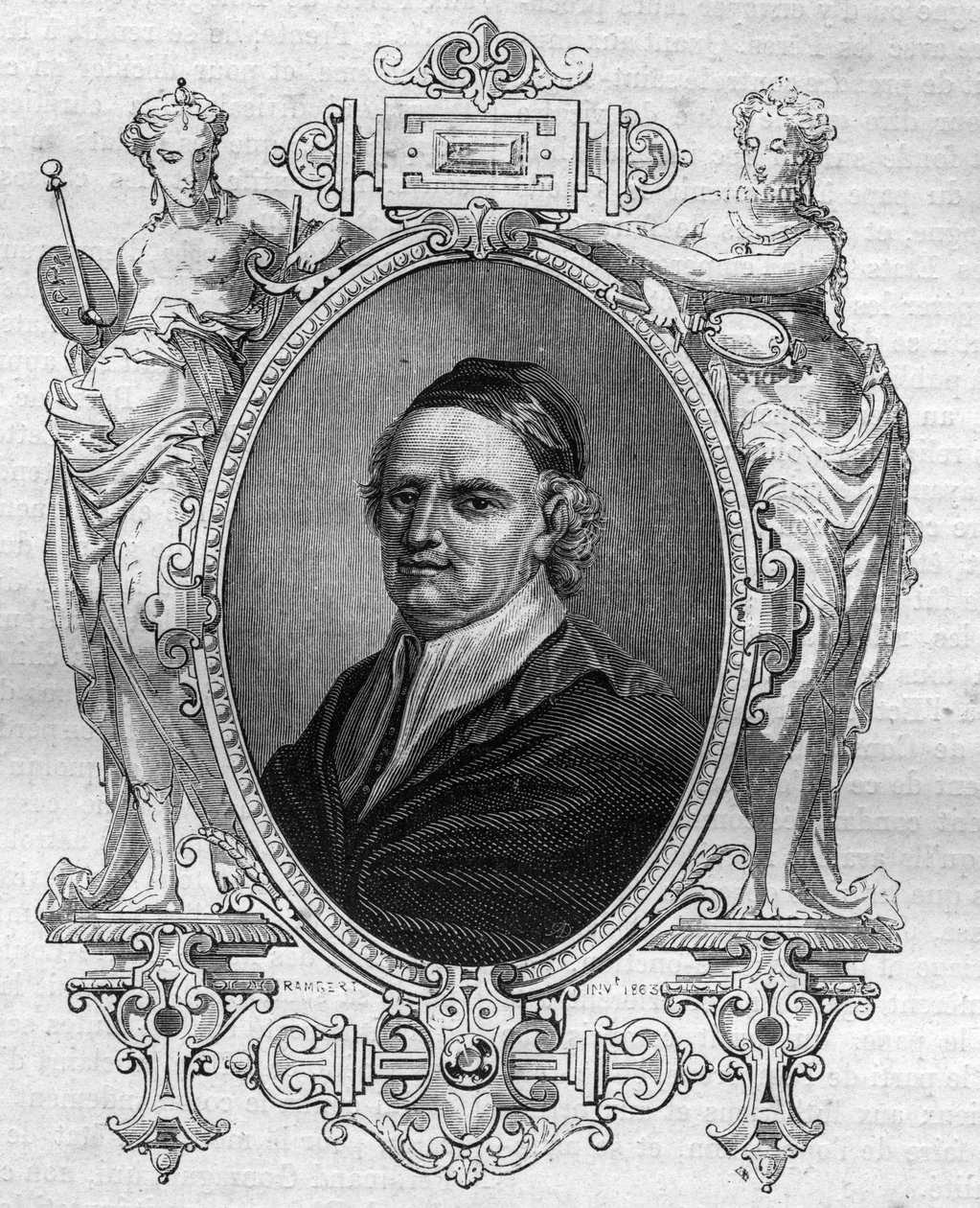 Retrato de Gaspard Contarini (1483-1542) Cardeal e Legado do Papa Paulo III na Dieta de Regensburg. Gravura em "História dos Papas (...) Crimes da Rainha Rei e Imperadores através dos séculos" por Maurice Lachatre de French School
