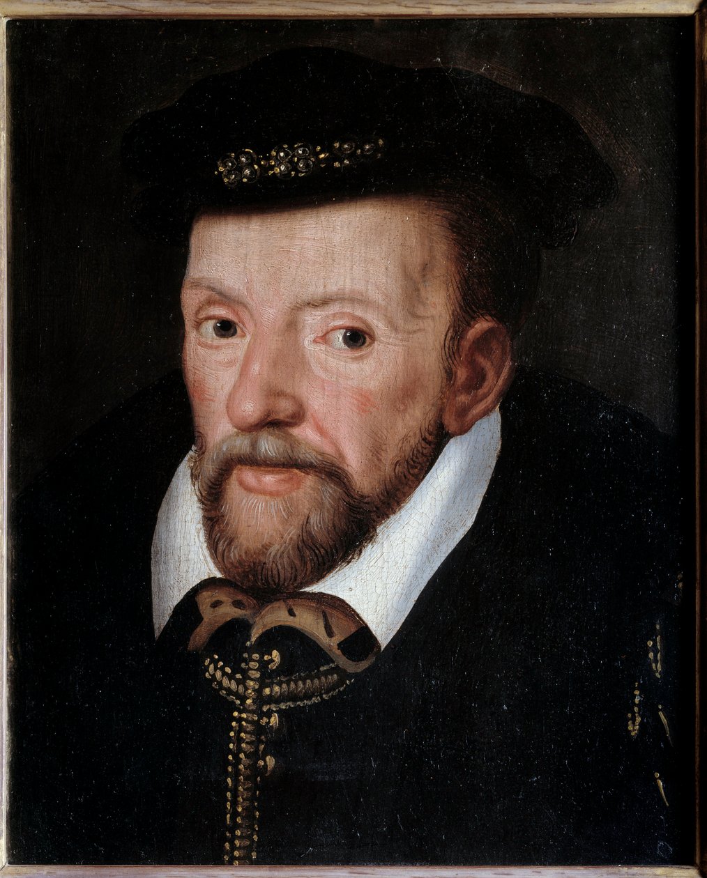 Retrato de Gaspard de Coligny (1519-1572) Almirante da França Pintura da Escola Francesa. Sol do século XVI. 0,24x0,19 m de French School