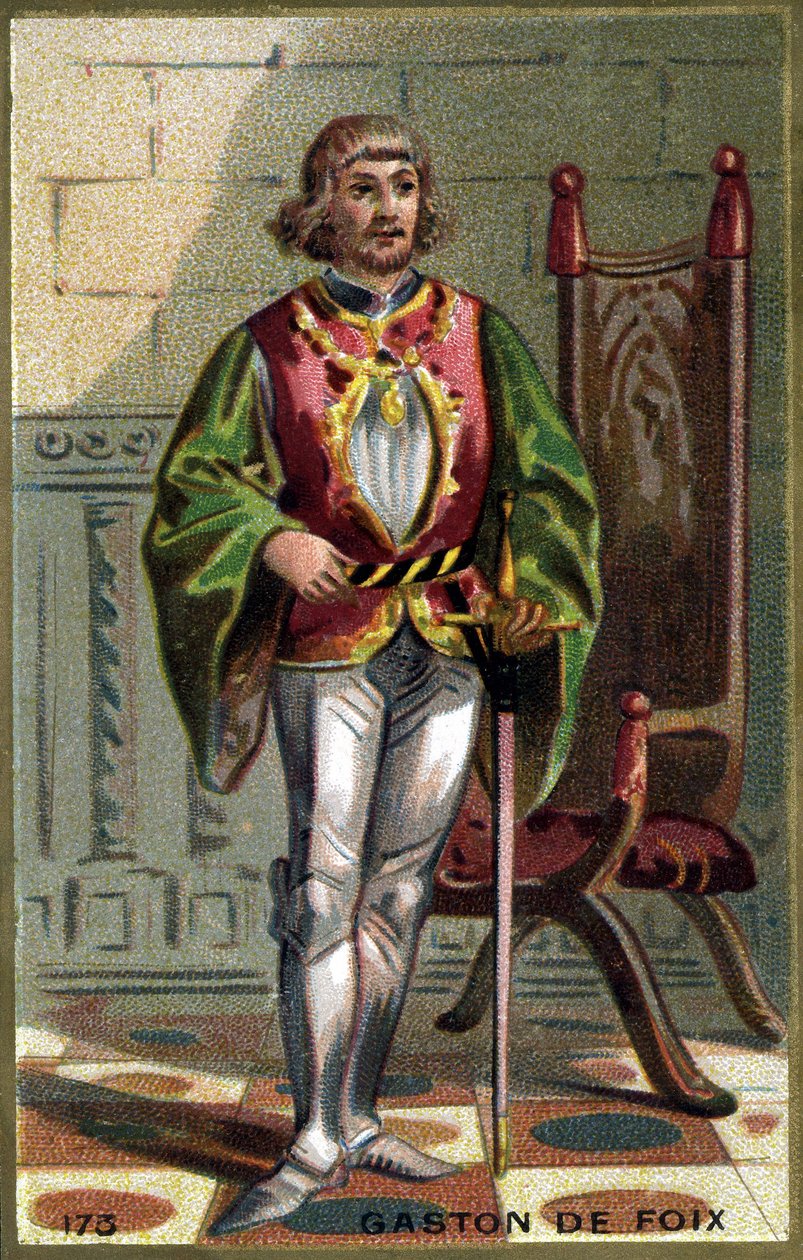 Retrato de Gaston de Foix (1489-1512). Cromolitografia do final do século XIX. de French School