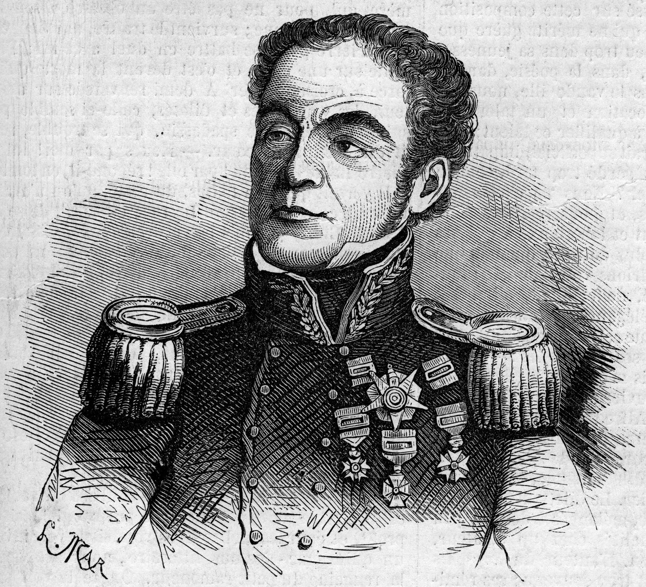 Retrato do General Antonio Lopez de Santa Anna (Santa Anna de French School