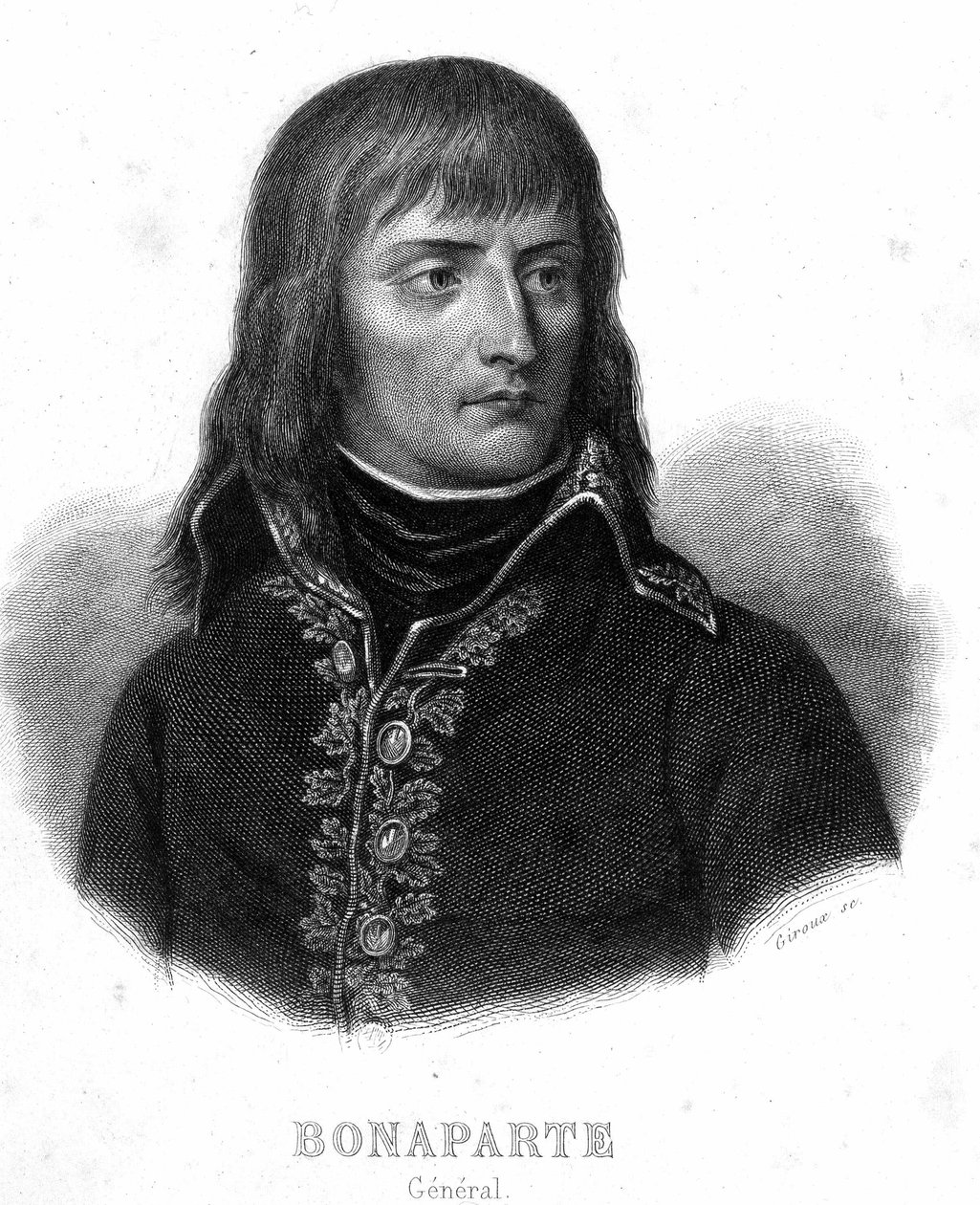 Retrato do General Bonaparte - em "Revolution francaise" de Thiers. Século XIX. de French School