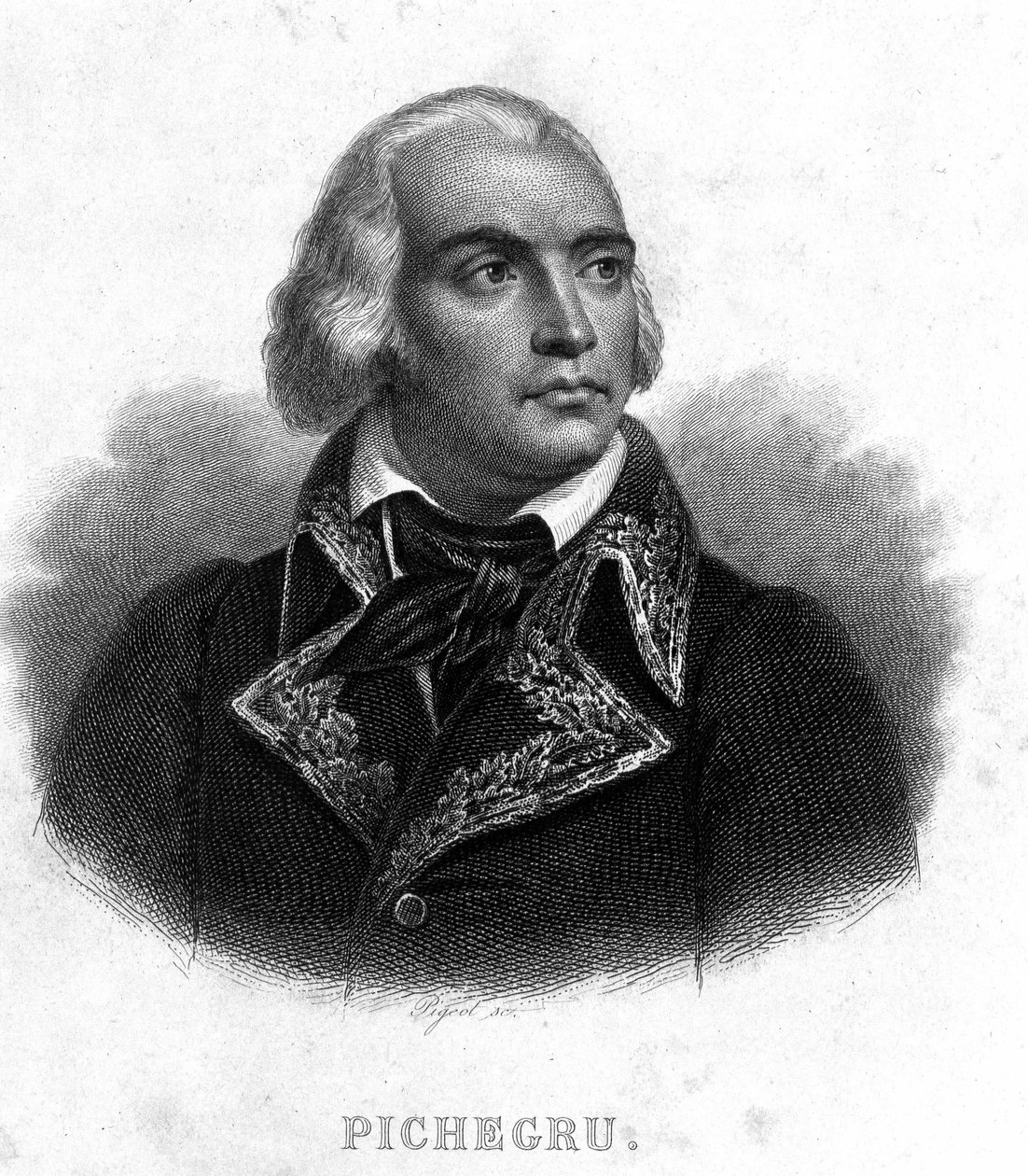 Retrato do General Charles Pichegru (1761 - 1804) - em "Revolution francaise" de Thiers. Século XIX de French School