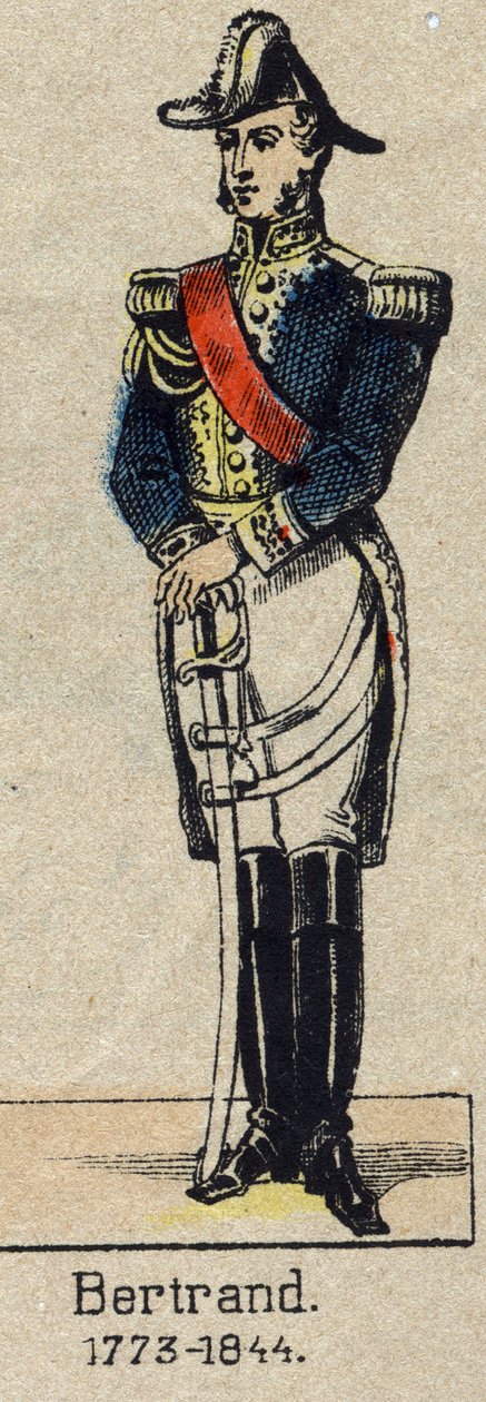 Retrato do General Henri-Gatien Bertrand (1773-1844), Conde do Império. Imagem de Epinal do final do século XIX. de French School
