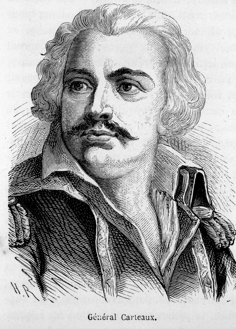 Retrato do General Jean François Carteaux (1751-1813) - em “” A História da França ”” por Henri Martin de French School