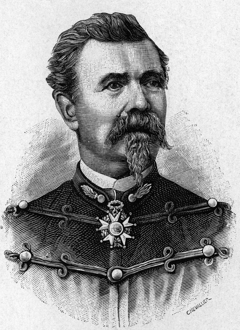 Retrato do General de Reffye - in "Album of Science; Ilustres cientistas; Grandes descobertas" 1896. de French School