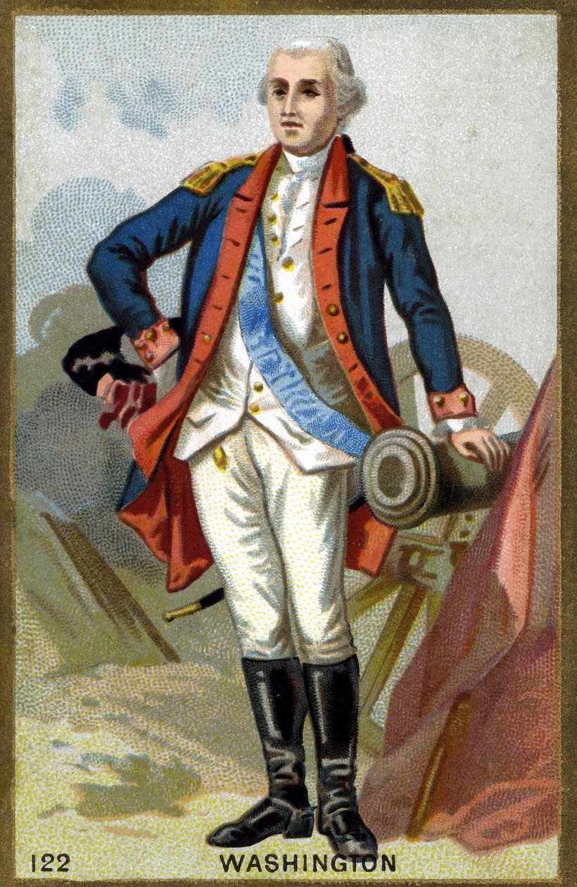 Retrato de George Washington (1732-1799). Cromolitografia do final do século XIX. de French School