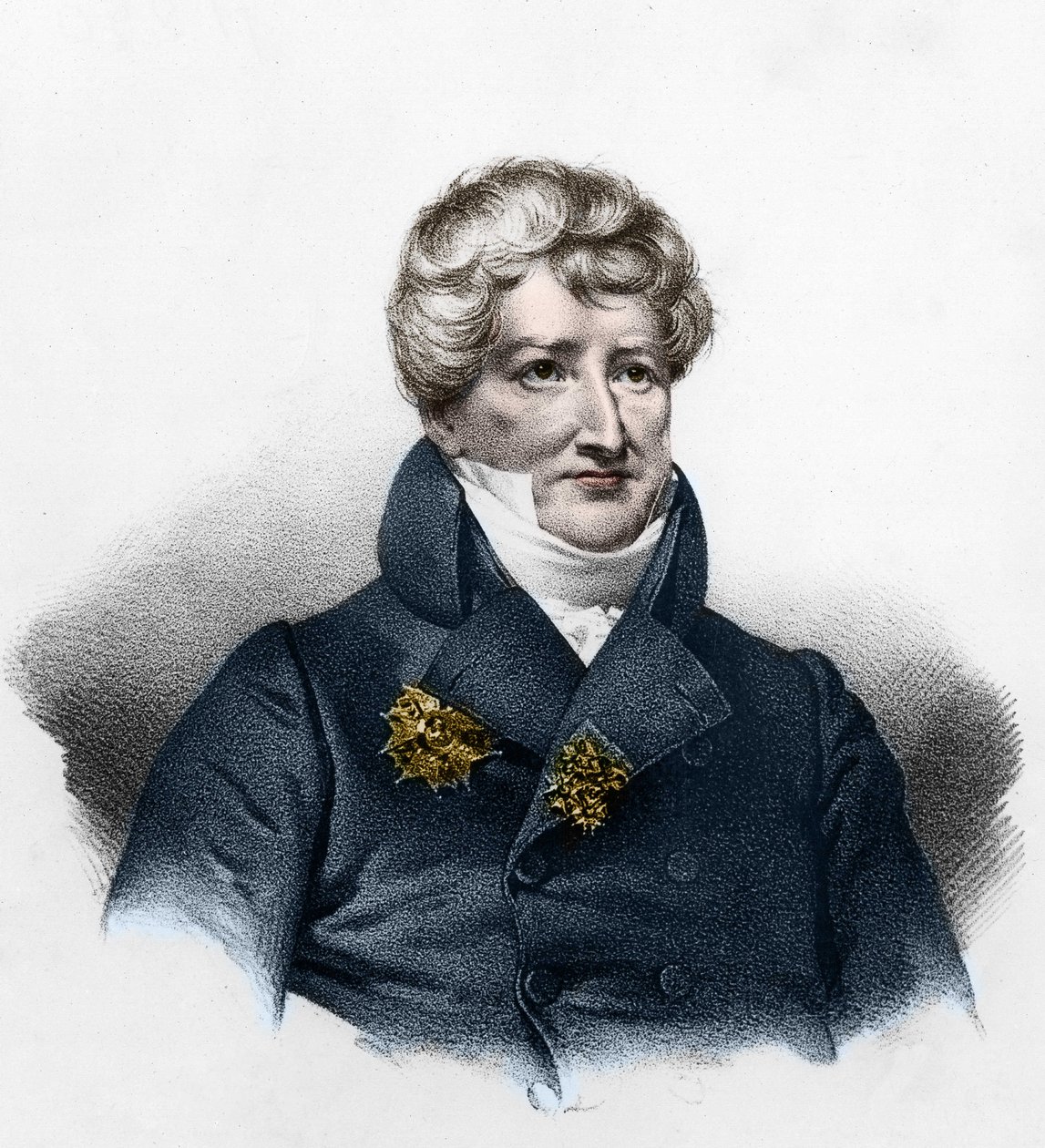 Retrato de Georges Cuvier (1764-1832), paleontólogo francês. de French School