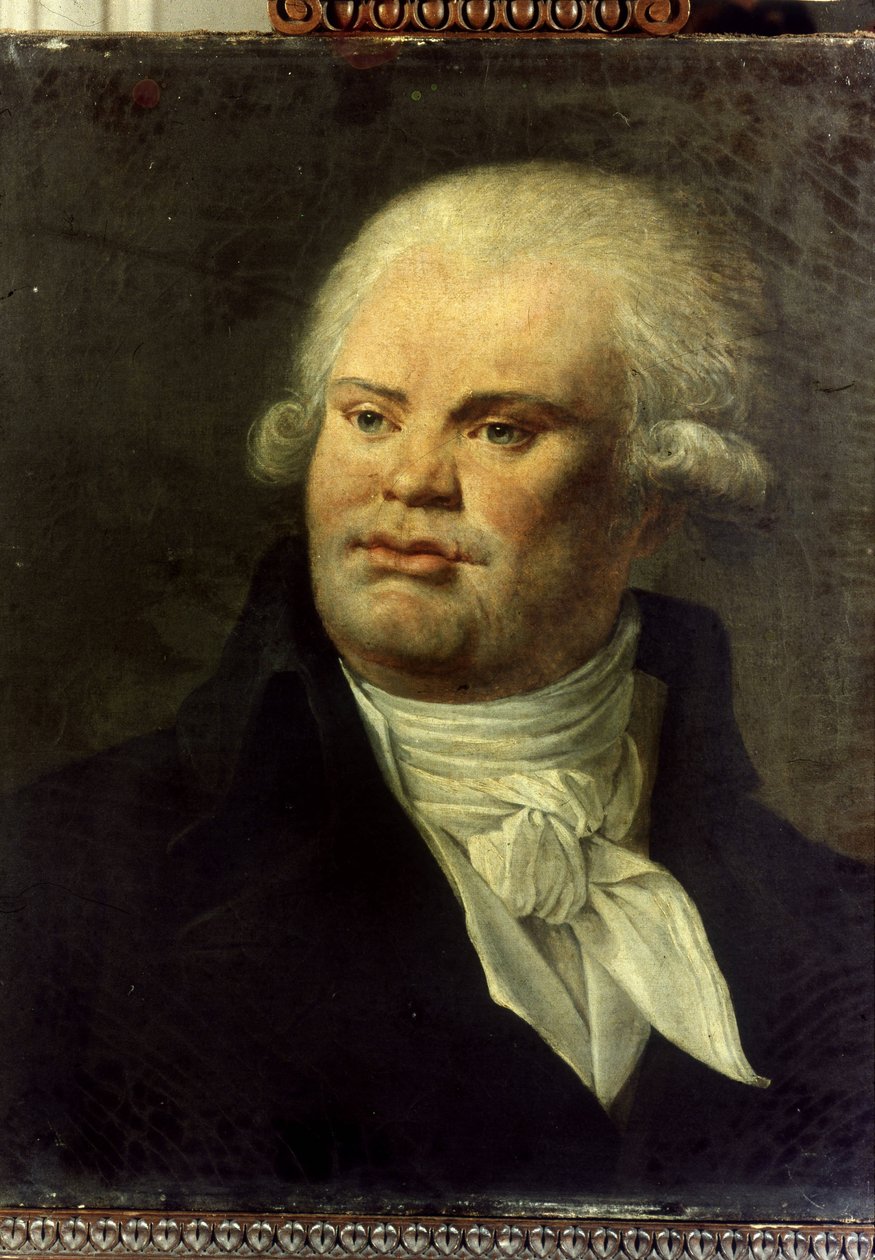 Retrato de Georges Jacques Danton (1759 - 1794). Pintura anônima da Escola Francesa. Musee Carnavalet, Paris. de French School