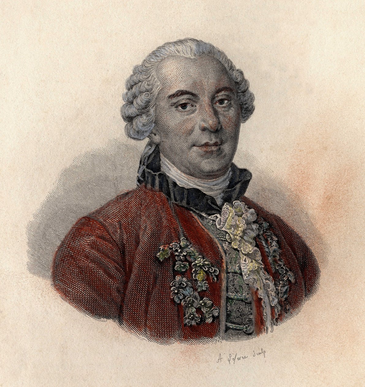 Retrato de Georges Louis Leclerc, Conde de Buffon (1707-1788), naturalista e escritor francês. Em "Retratos de Homens Úteis". de French School