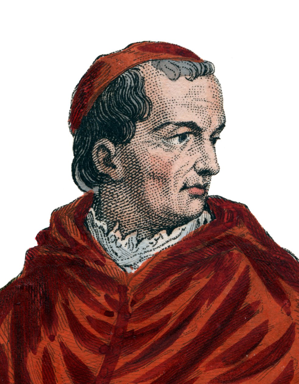 Retrato de Georges d&39;Amboise (1460-1510), cardeal francês e ministro de Estado. de French School