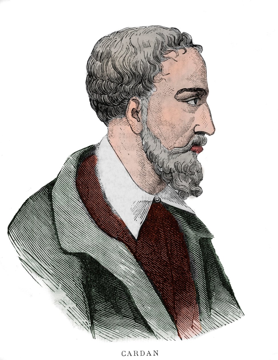 Retrato de Gerolamo Cardano (Girolamo Cardano, Hieronymus Cardanus ou Jerome Cardan) de French School