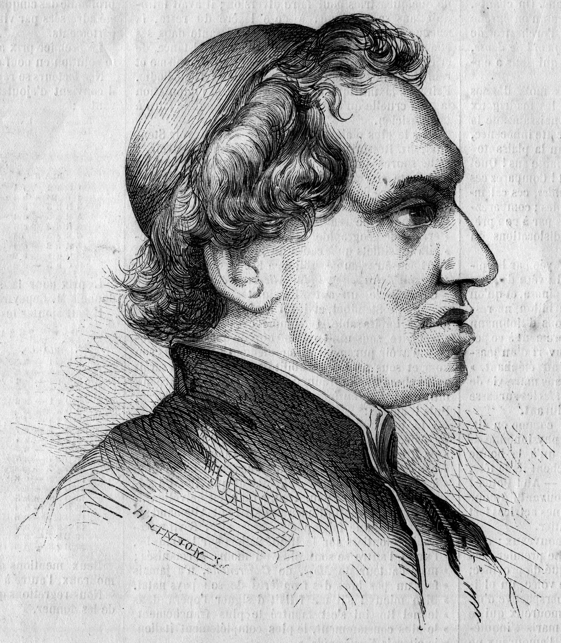 Retrato de Giacomo Antonelli (1808-1878), Cardeal italiano e Secretário de Estado do Governo Pontifício. Gravura de Linton em "O Mundo Ilustrado" n°92 de 15 de janeiro de French School