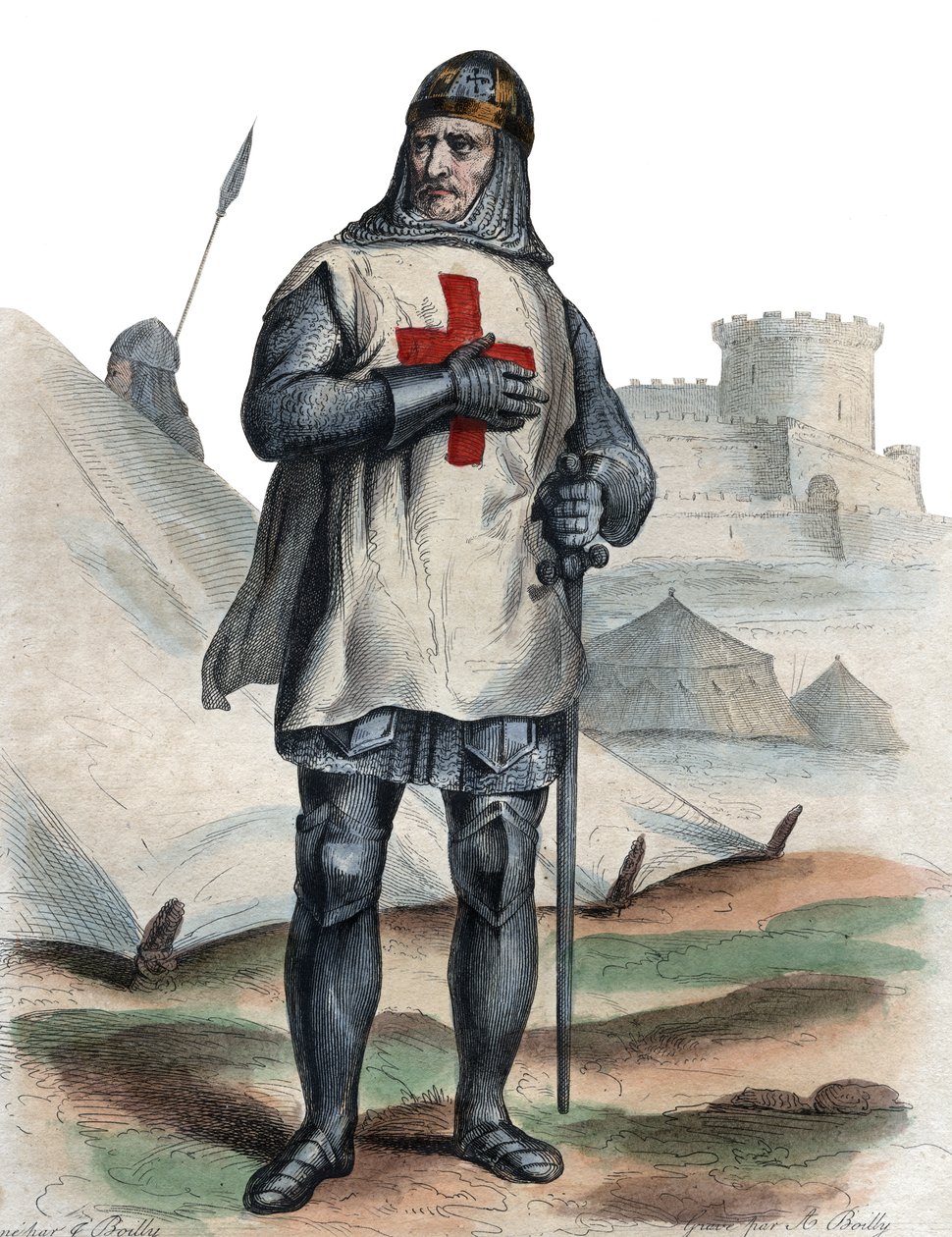 Retrato de Godfrey de Bouillon (104061-1100), cavaleiro franco, um dos líderes da Primeira Cruzada. de French School