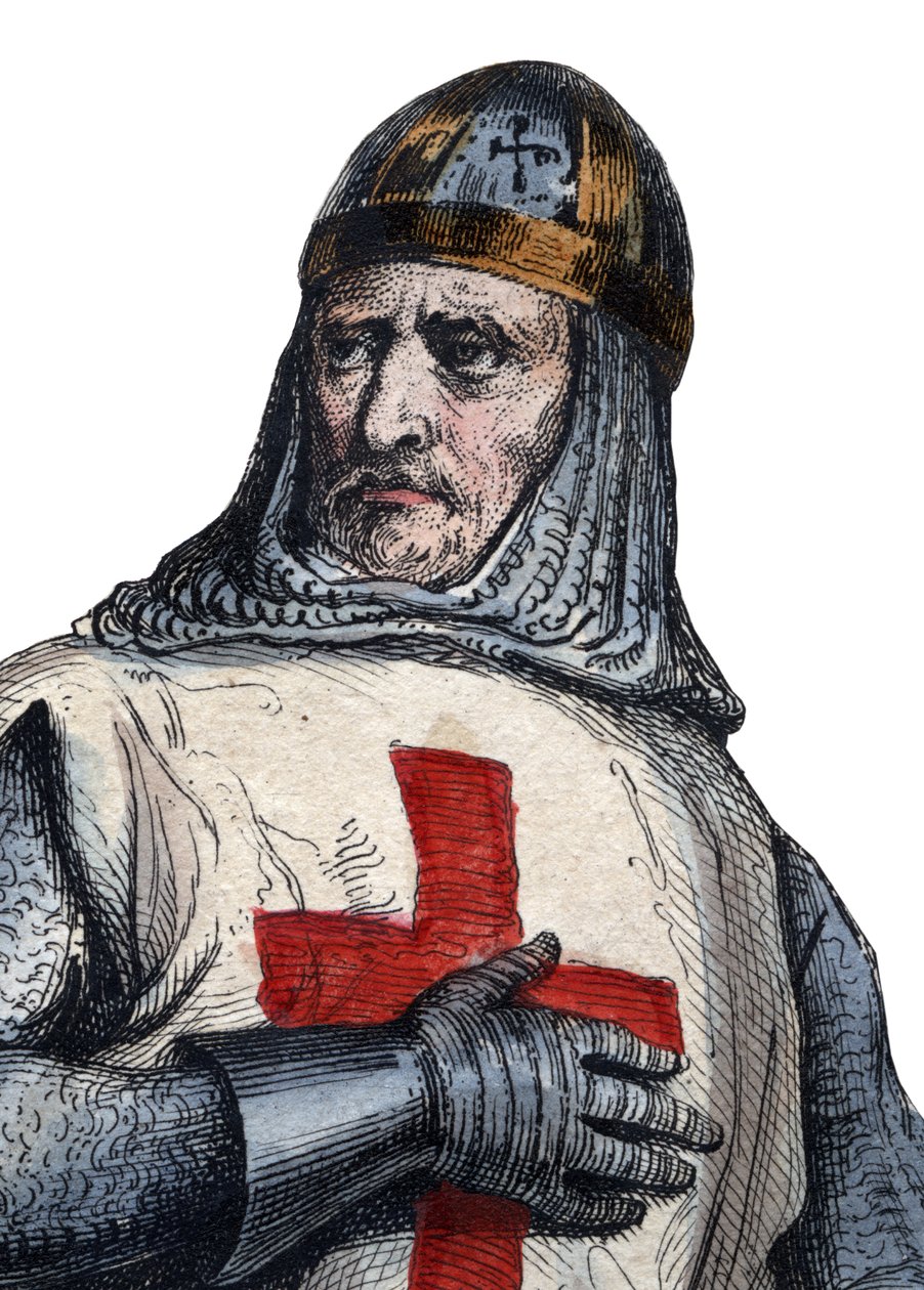 Retrato de Godfrey de Bouillon (104061-1100), cavaleiro franco, um dos líderes da Primeira Cruzada. de French School