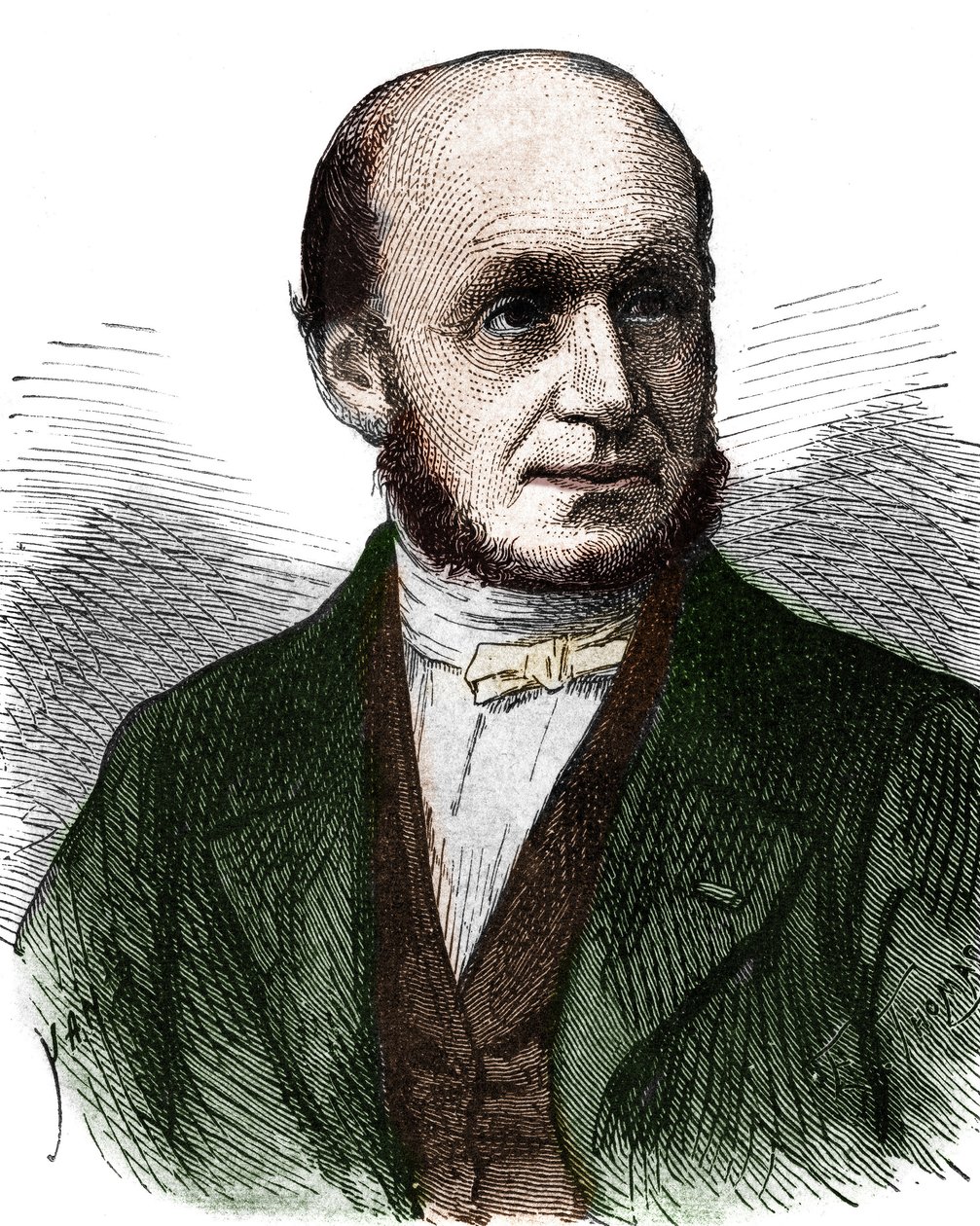 Retrato de Guillaume Benjamin Duchenne de Boulogne (1806 - 1875), médico francês - no "Album de la Science; ilustres estudiosos; Grandes Descobertas" 1896. de French School