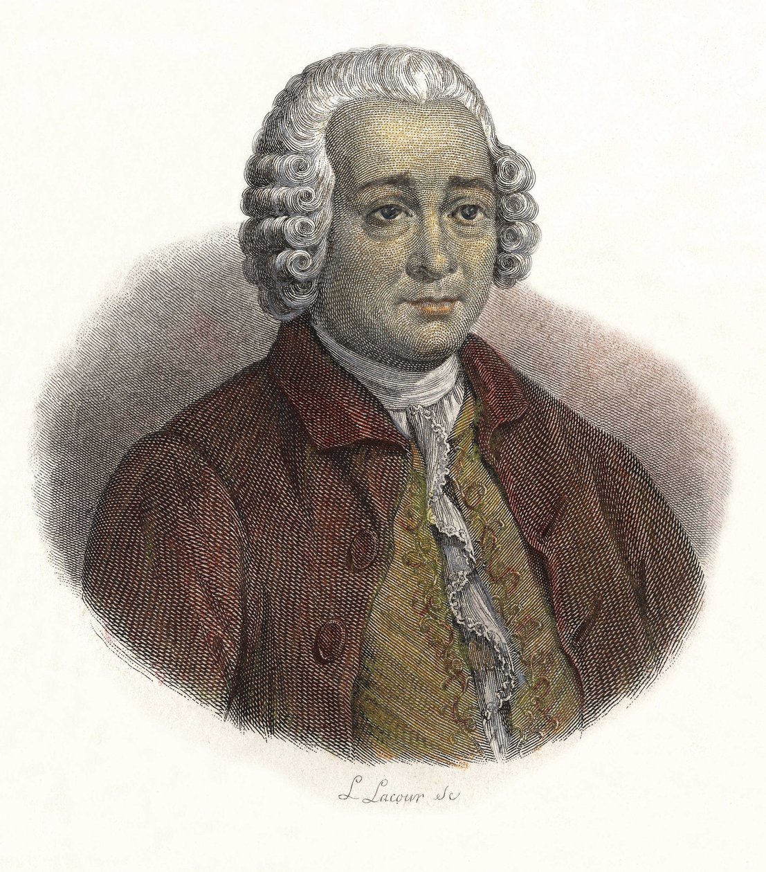 Retrato de Guillaume Chretien (Guillaume-Chretien) de Lamoignon de Malesherbes (1721-1794), magistrado francês. em "Portraits des Hommes Úteis". de French School