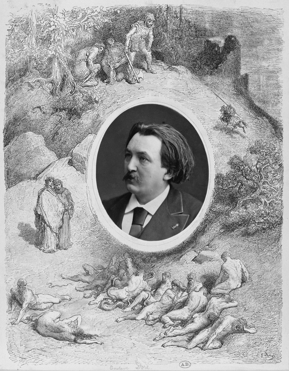 Retrato de Gustave Dore (1832-83) de French School