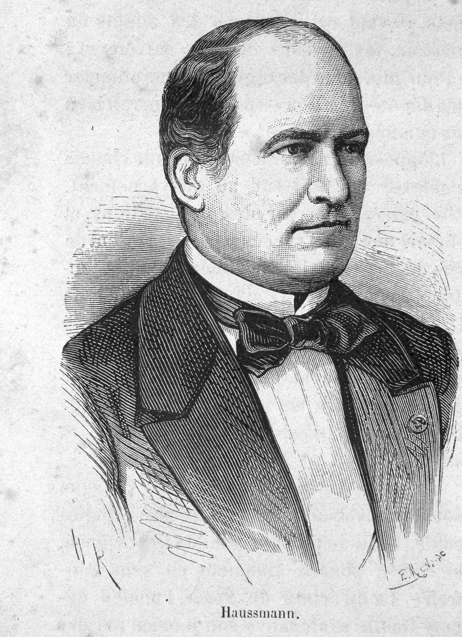 Retrato de Haussmann (1809 - 1891) político francês - em “A História da França” de Henri Martin de French School