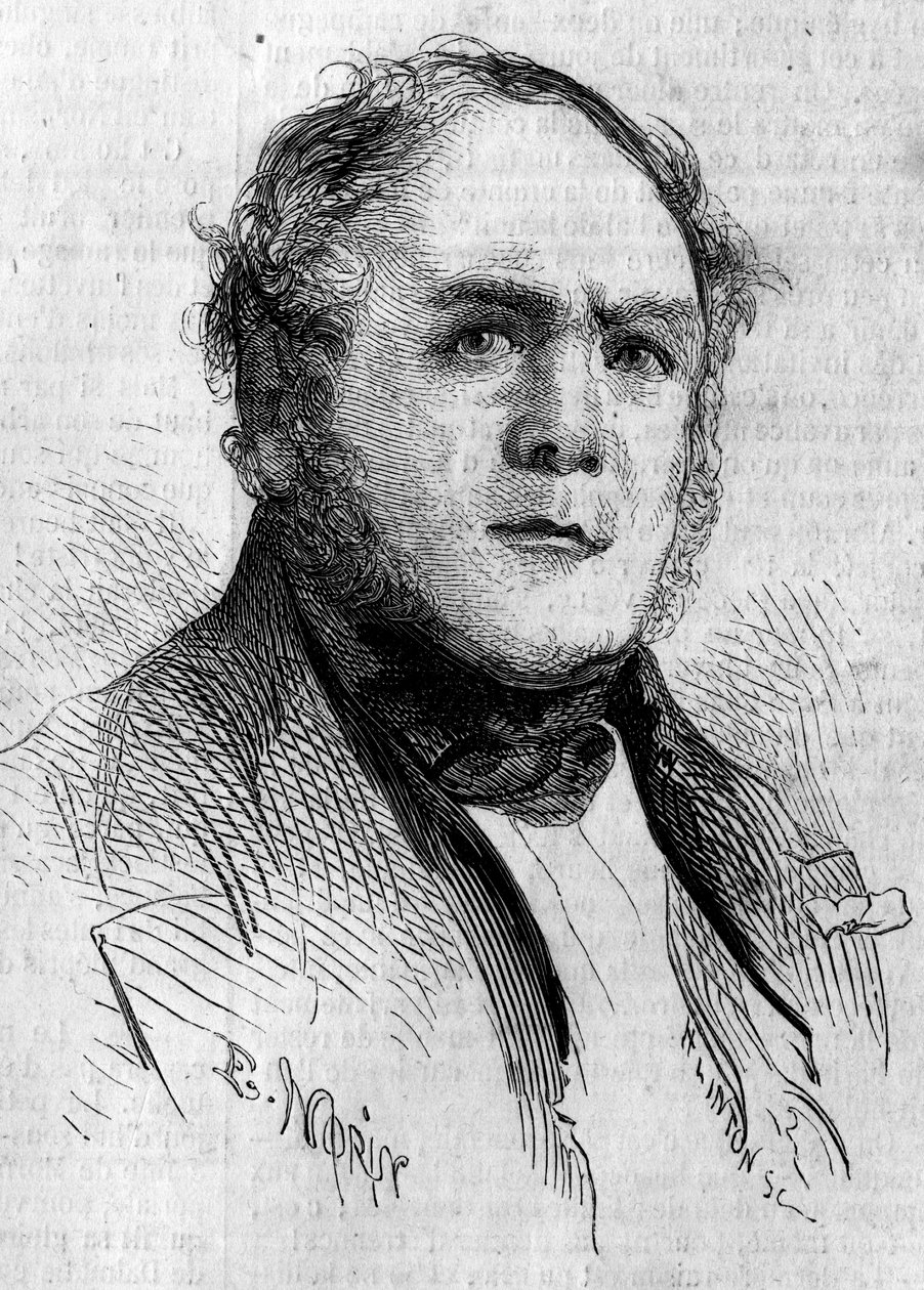 Retrato de Henri Boulay de la Meurthe (1797-1858), senador francês. Gravura de Morin no "Le Monde Illustré" n°85 de 4 de dezembro de 1858. de French School