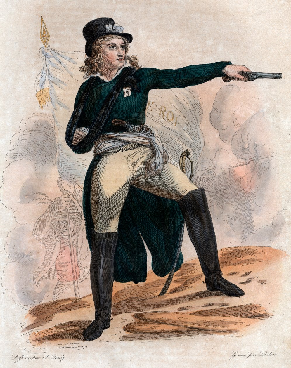 Retrato de Henri du Vergier (Verger), conde de La Rochejaquelein (1772-1794), general da insurreição Vendista Realista (Guerra na Vendéia) durante a Revolução Francesa. de French School
