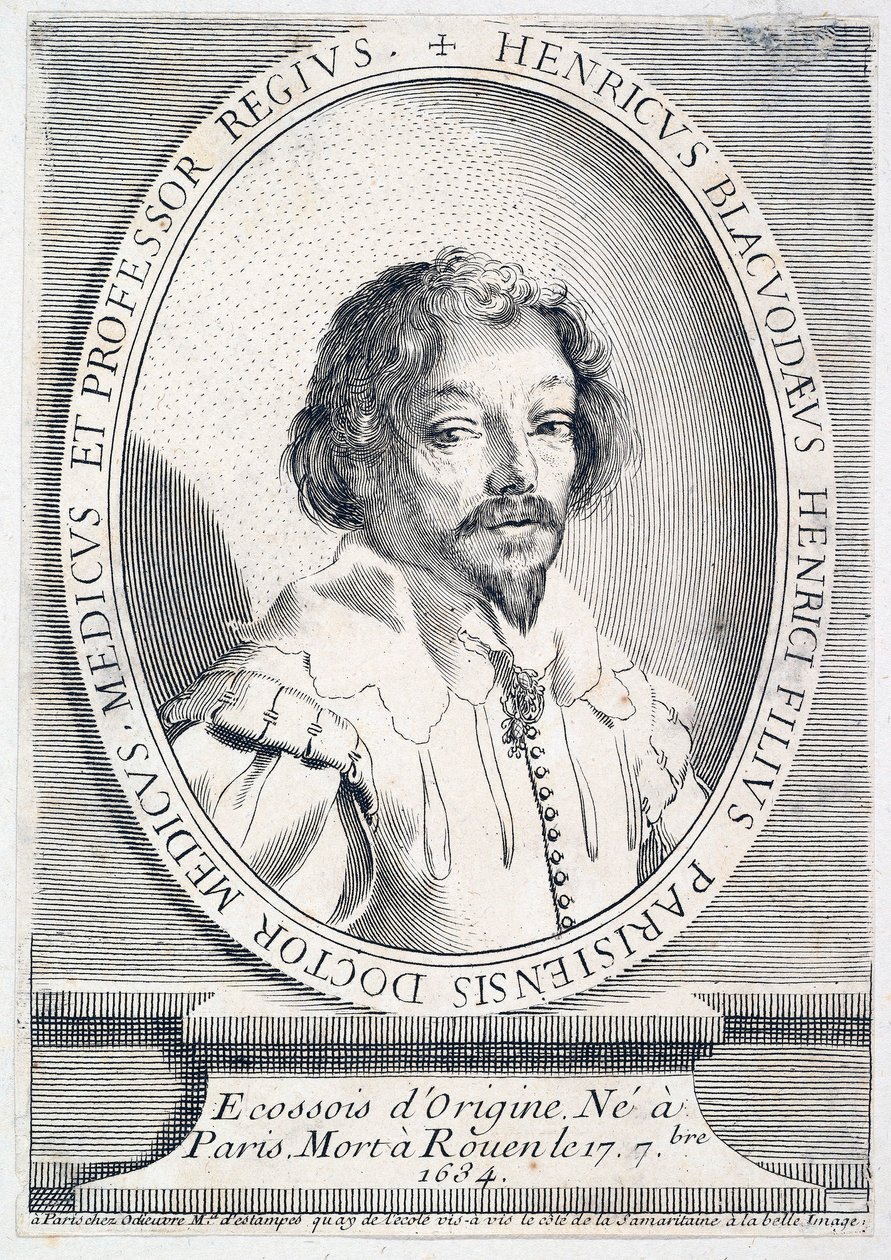 Retrato de Henry Blackwood, falecido em 1634, pub. 1755-65 gravura, 1755. de French School